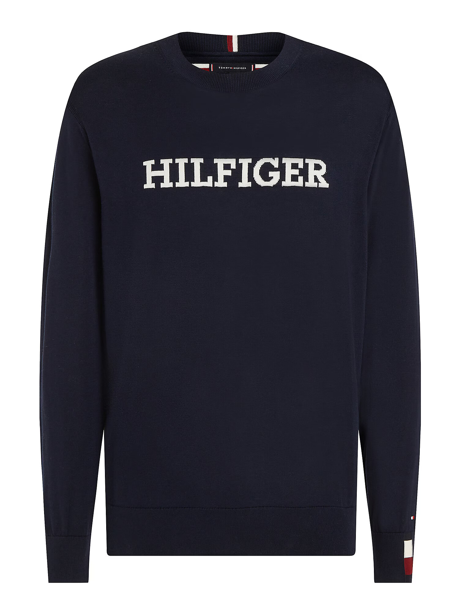 TOMMY HILFIGER Sveter námornícka modrá / tmavočervená / biela - Pepit.sk