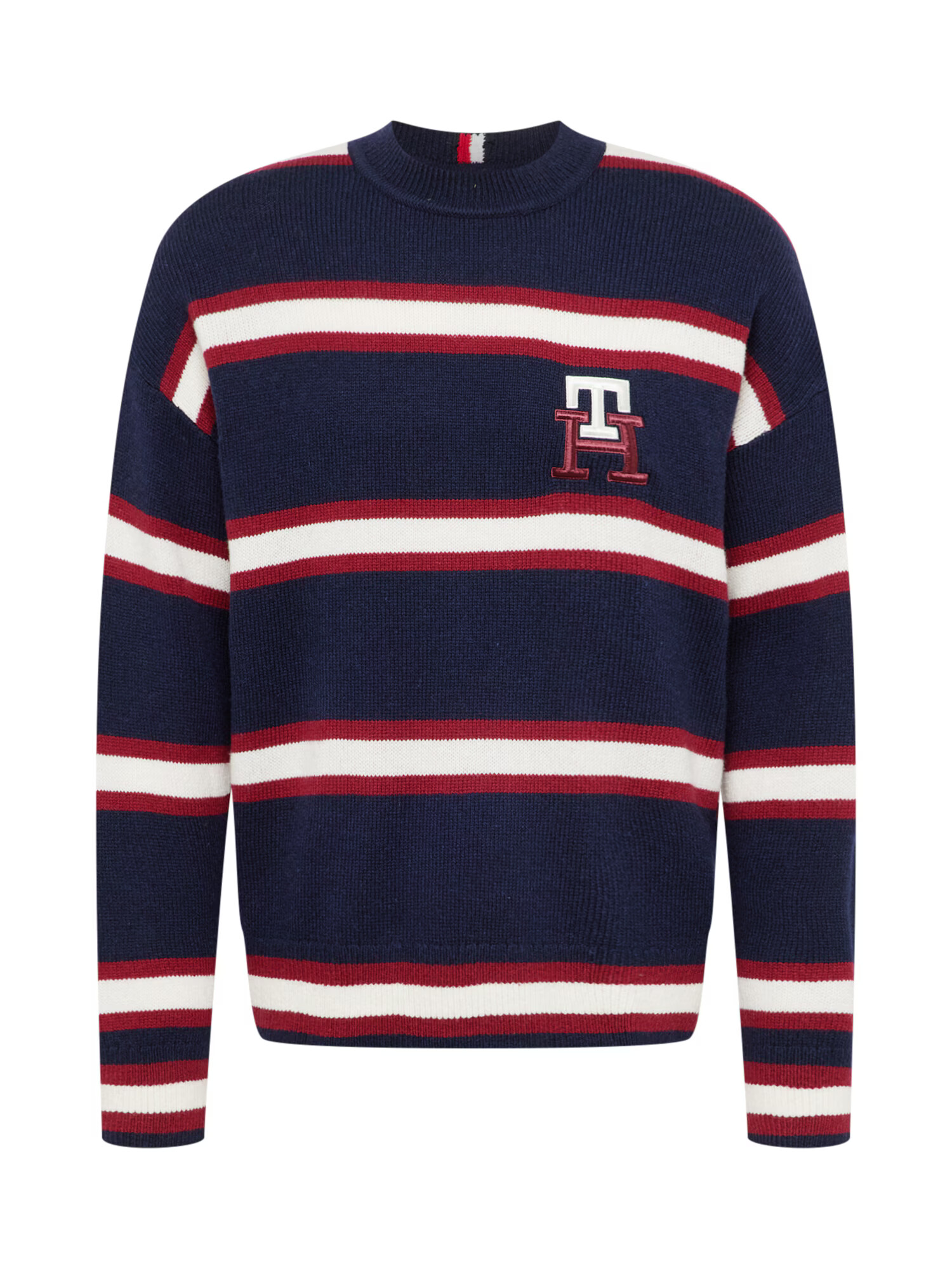 TOMMY HILFIGER Sveter námornícka modrá / vínovo červená / biela - Pepit.sk