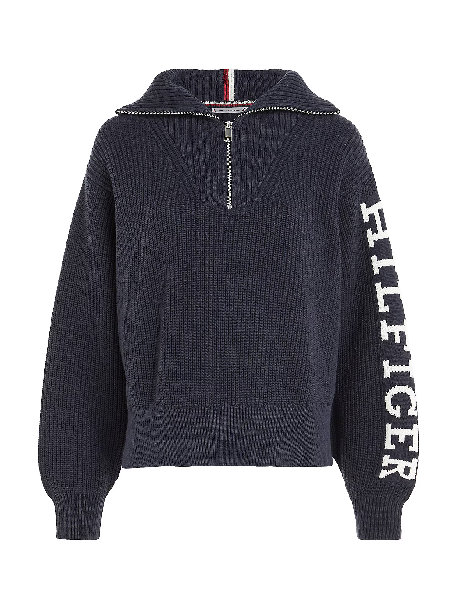 TOMMY HILFIGER Sveter tmavomodrá / biela - Pepit.sk