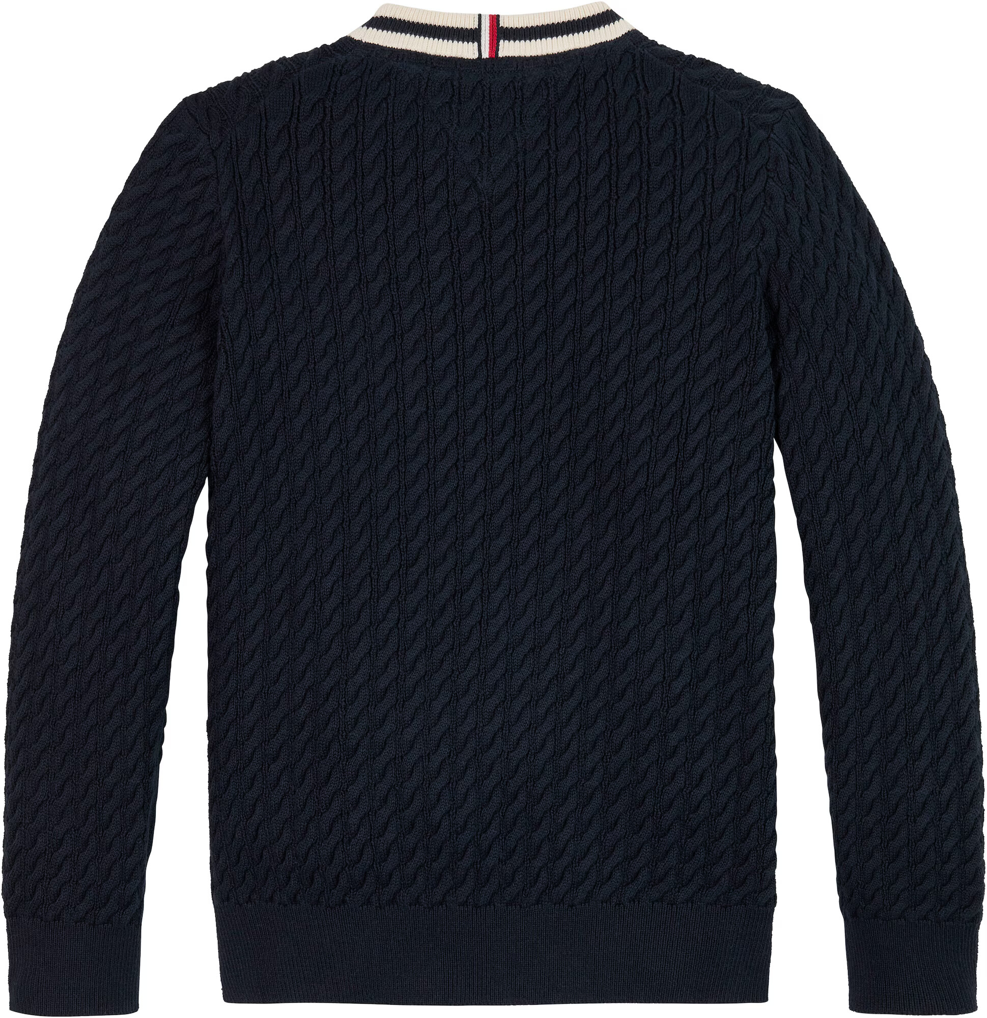 TOMMY HILFIGER Sveter tmavomodrá / biela - Pepit.sk