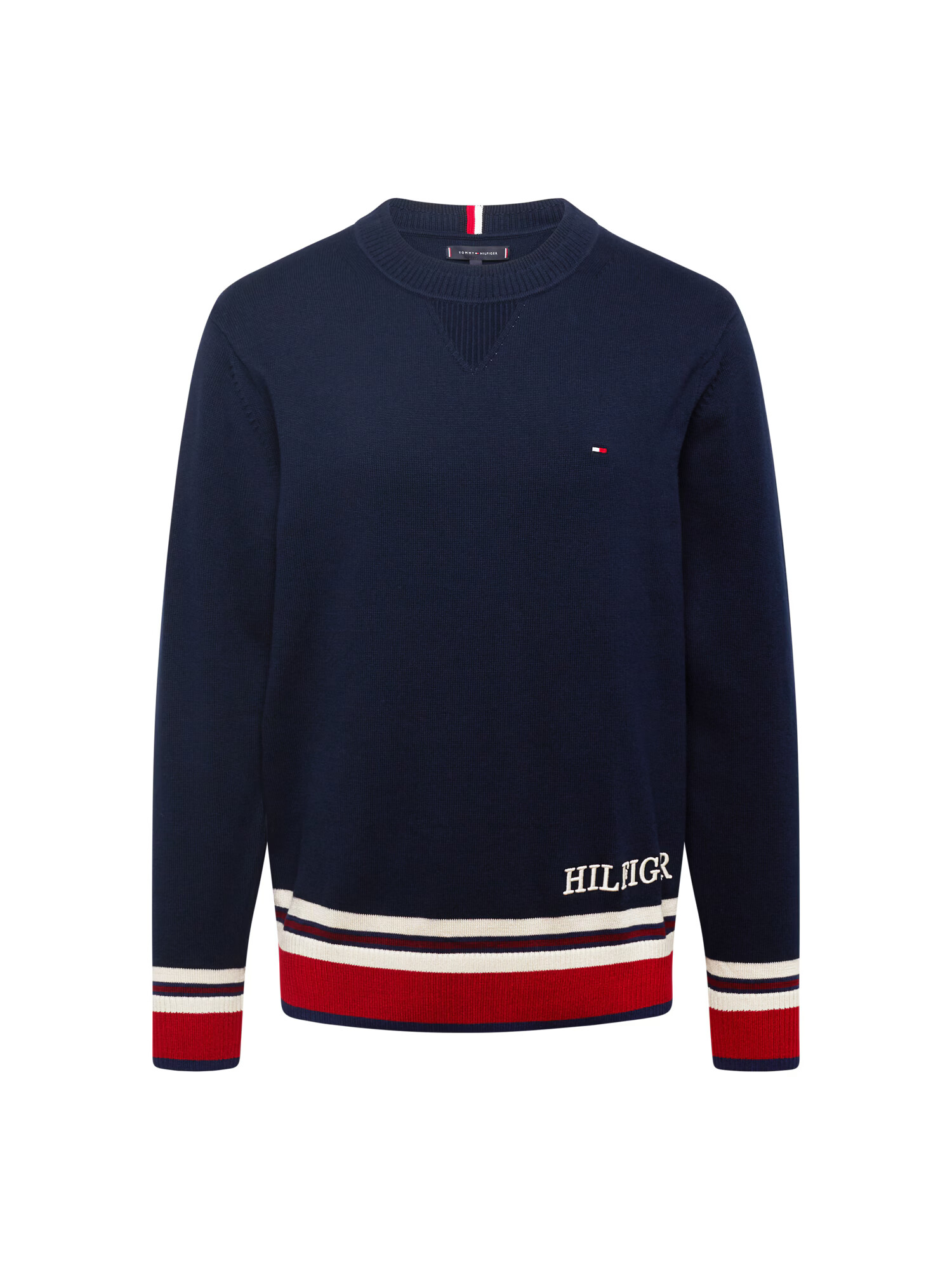 TOMMY HILFIGER Sveter tmavomodrá / červená / biela - Pepit.sk