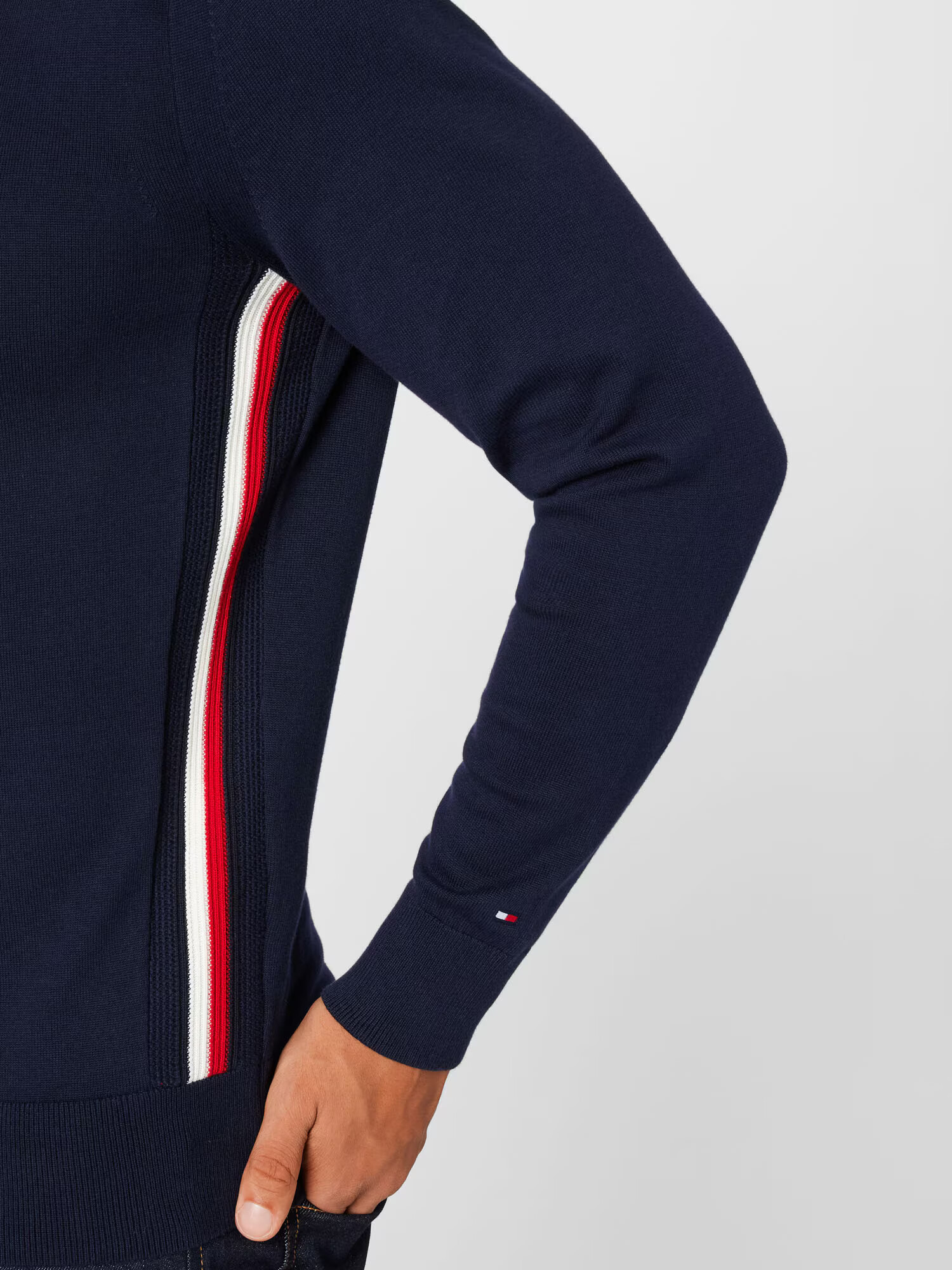 TOMMY HILFIGER Sveter tmavomodrá / červená / biela - Pepit.sk