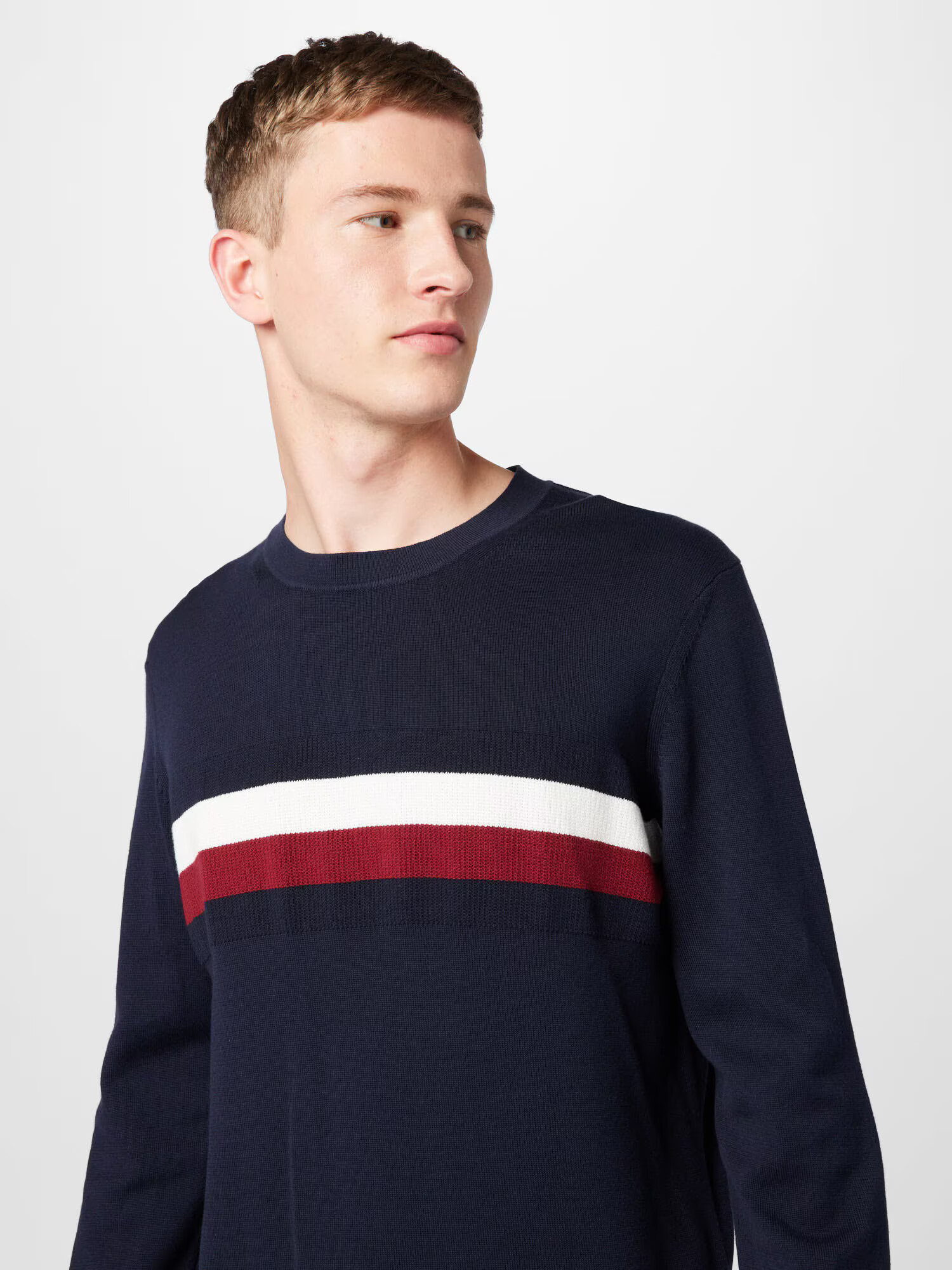 TOMMY HILFIGER Sveter tmavomodrá / červená / biela - Pepit.sk