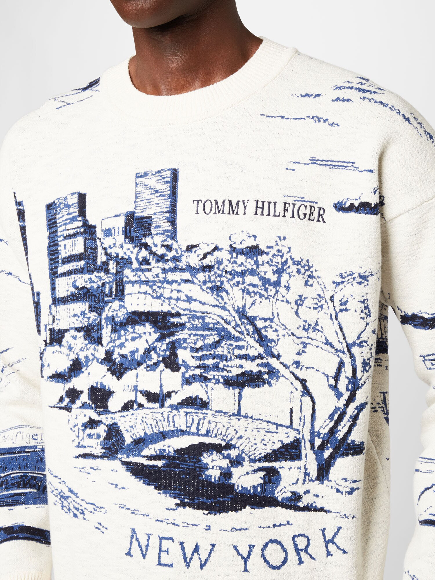 TOMMY HILFIGER Sveter tmavomodrá / čierna / biela - Pepit.sk