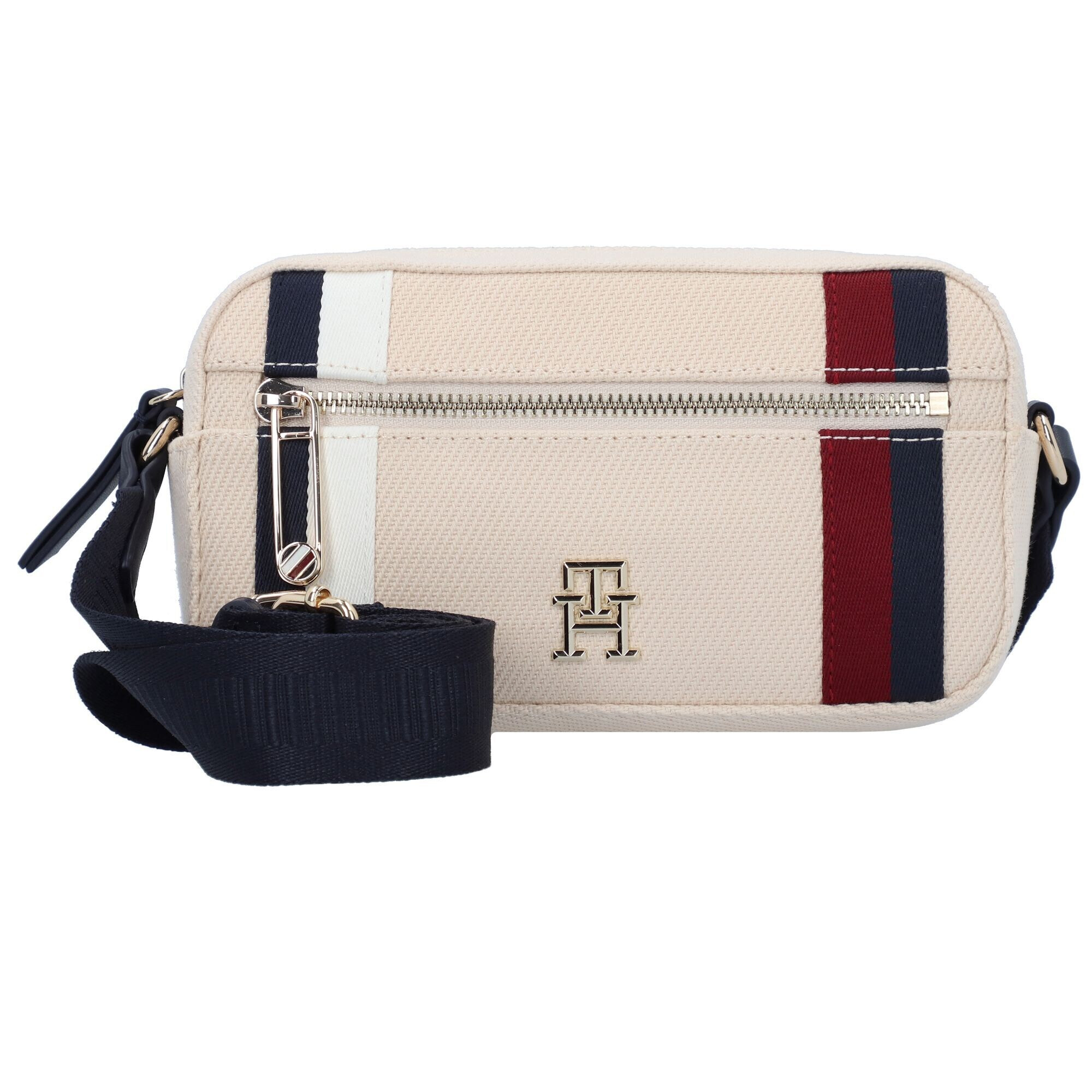 TOMMY HILFIGER Taška cez rameno béžová / námornícka modrá / tmavočervená / biela - Pepit.sk