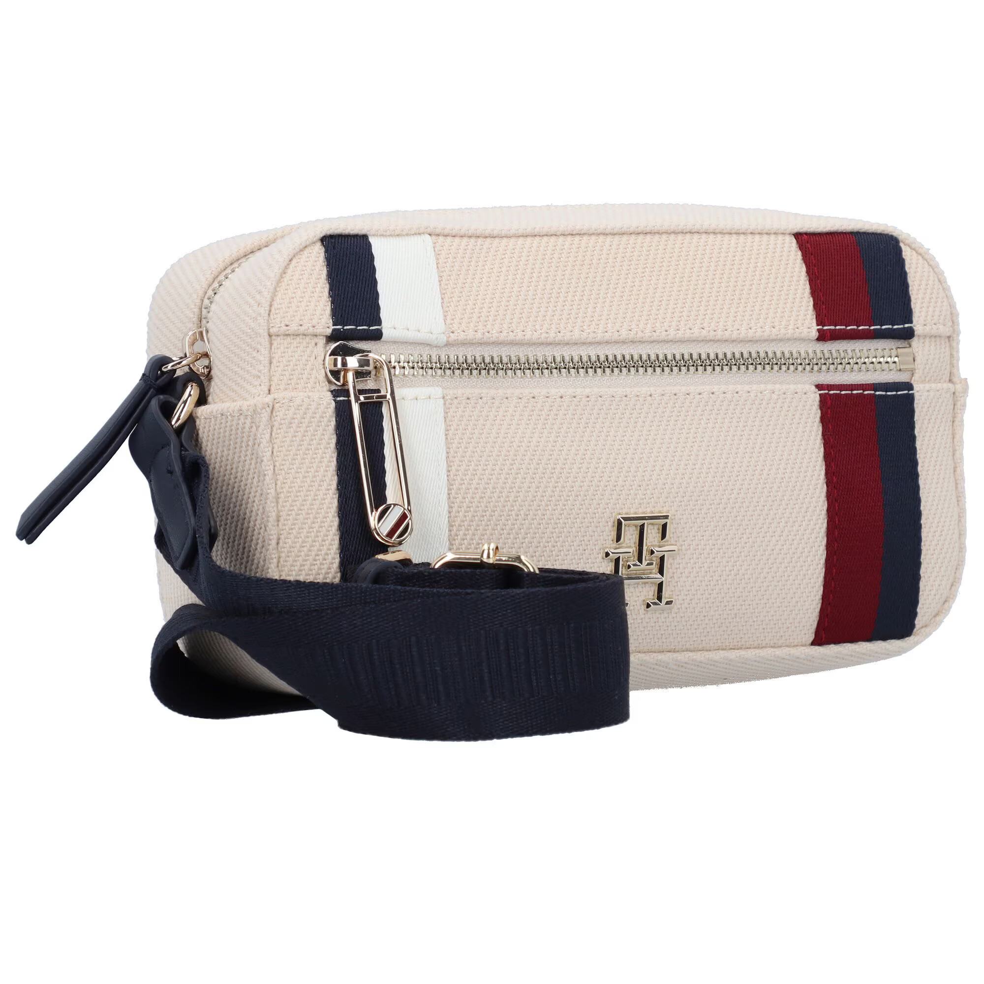 TOMMY HILFIGER Taška cez rameno béžová / námornícka modrá / tmavočervená / biela - Pepit.sk