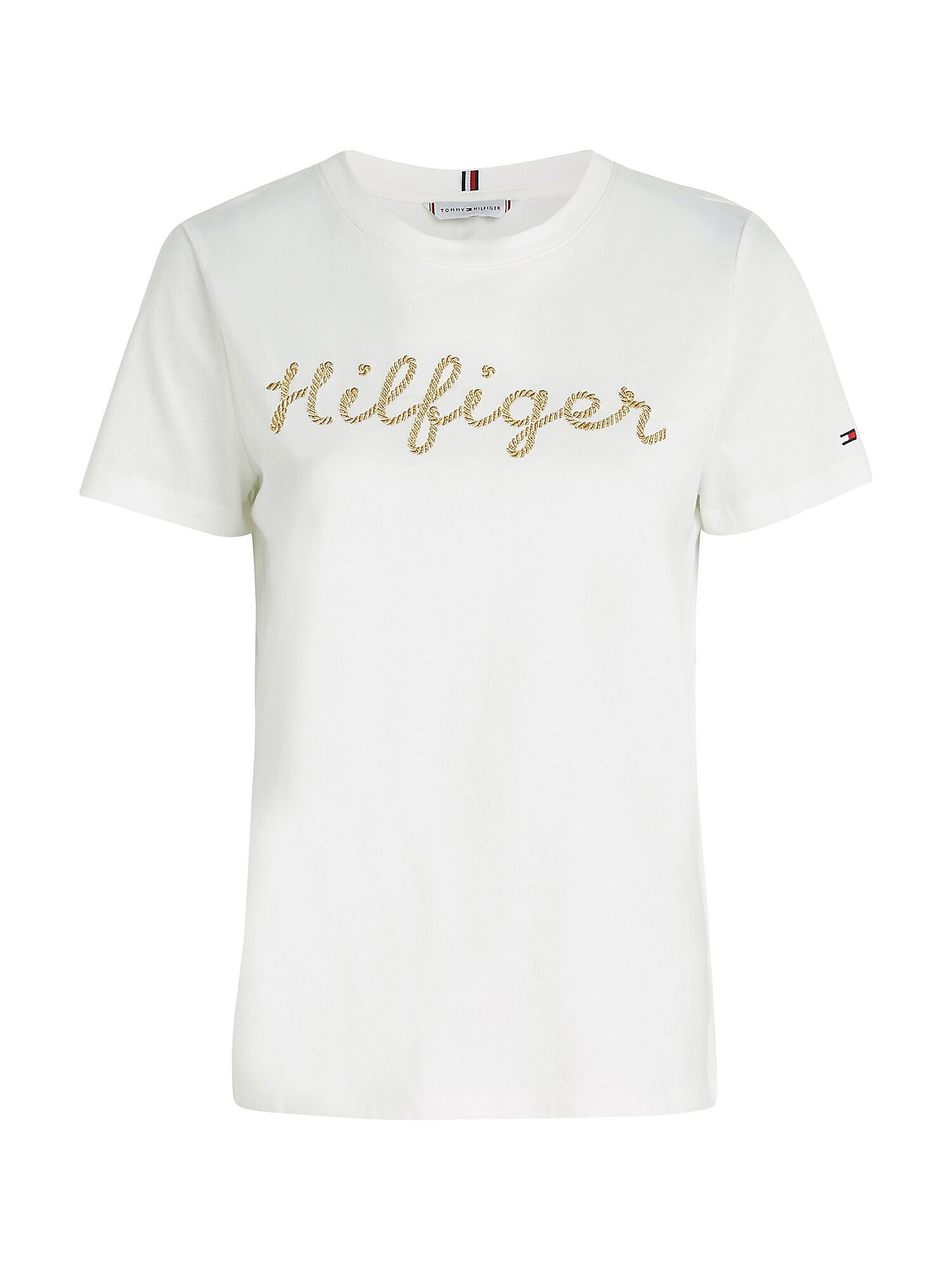 TOMMY HILFIGER Tričko béžová / biela - Pepit.sk