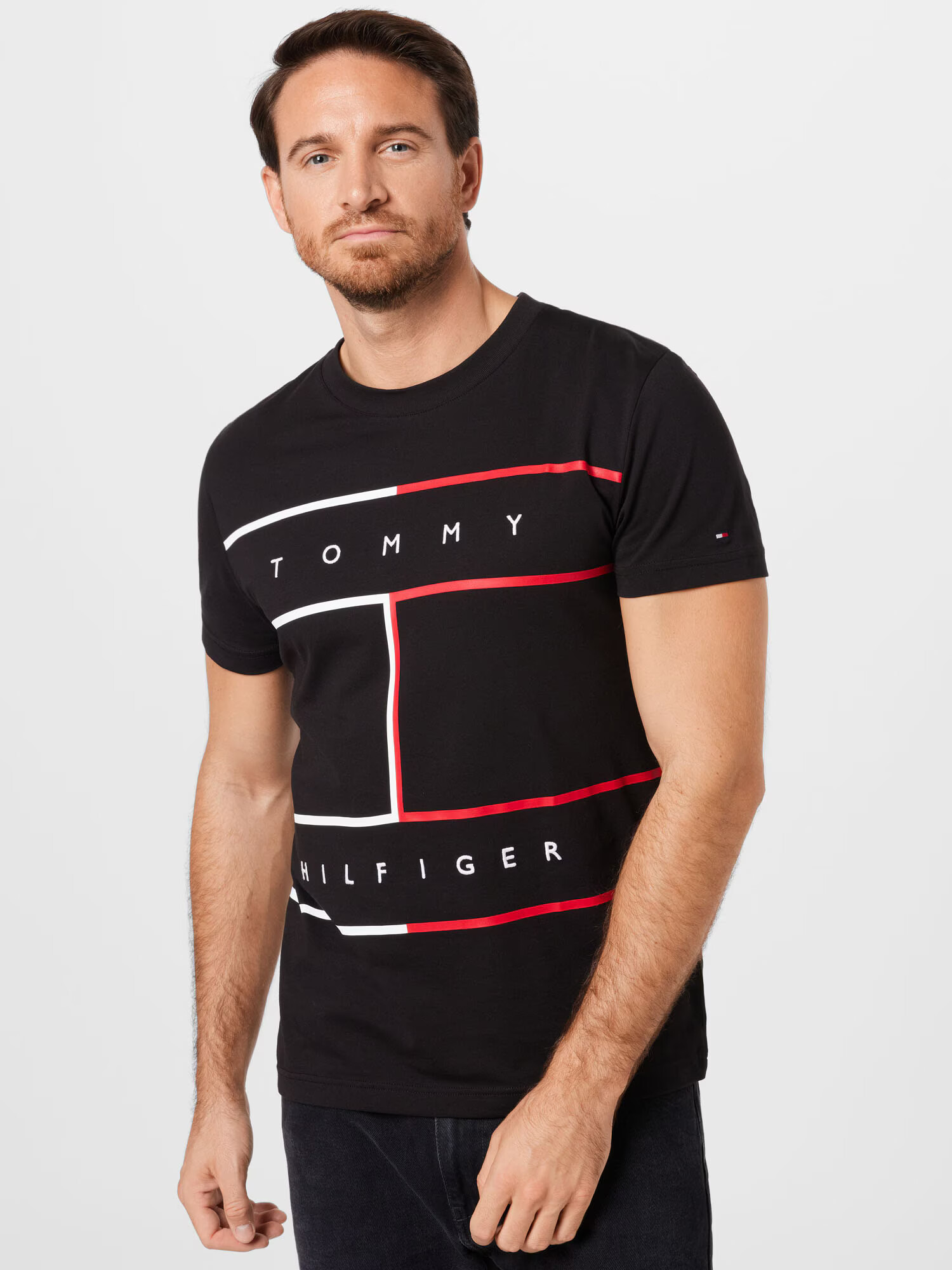 TOMMY HILFIGER Tričko červená / čierna / biela - Pepit.sk