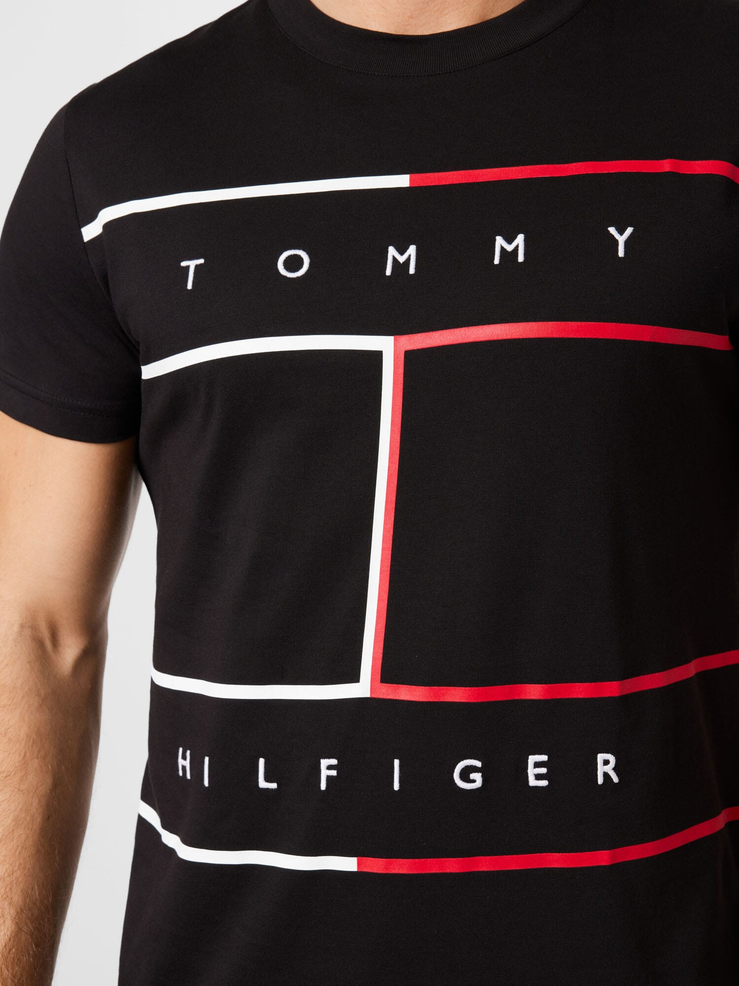 TOMMY HILFIGER Tričko červená / čierna / biela - Pepit.sk