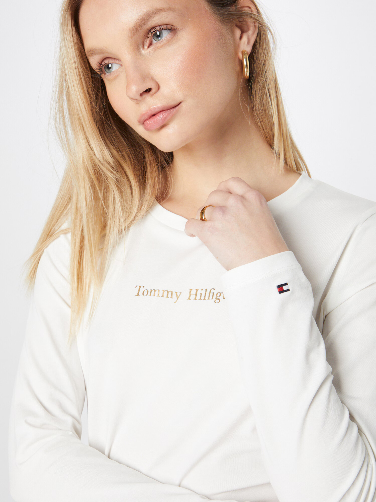 TOMMY HILFIGER Tričko krémová / námornícka modrá / zlatá / ohnivo červená - Pepit.sk