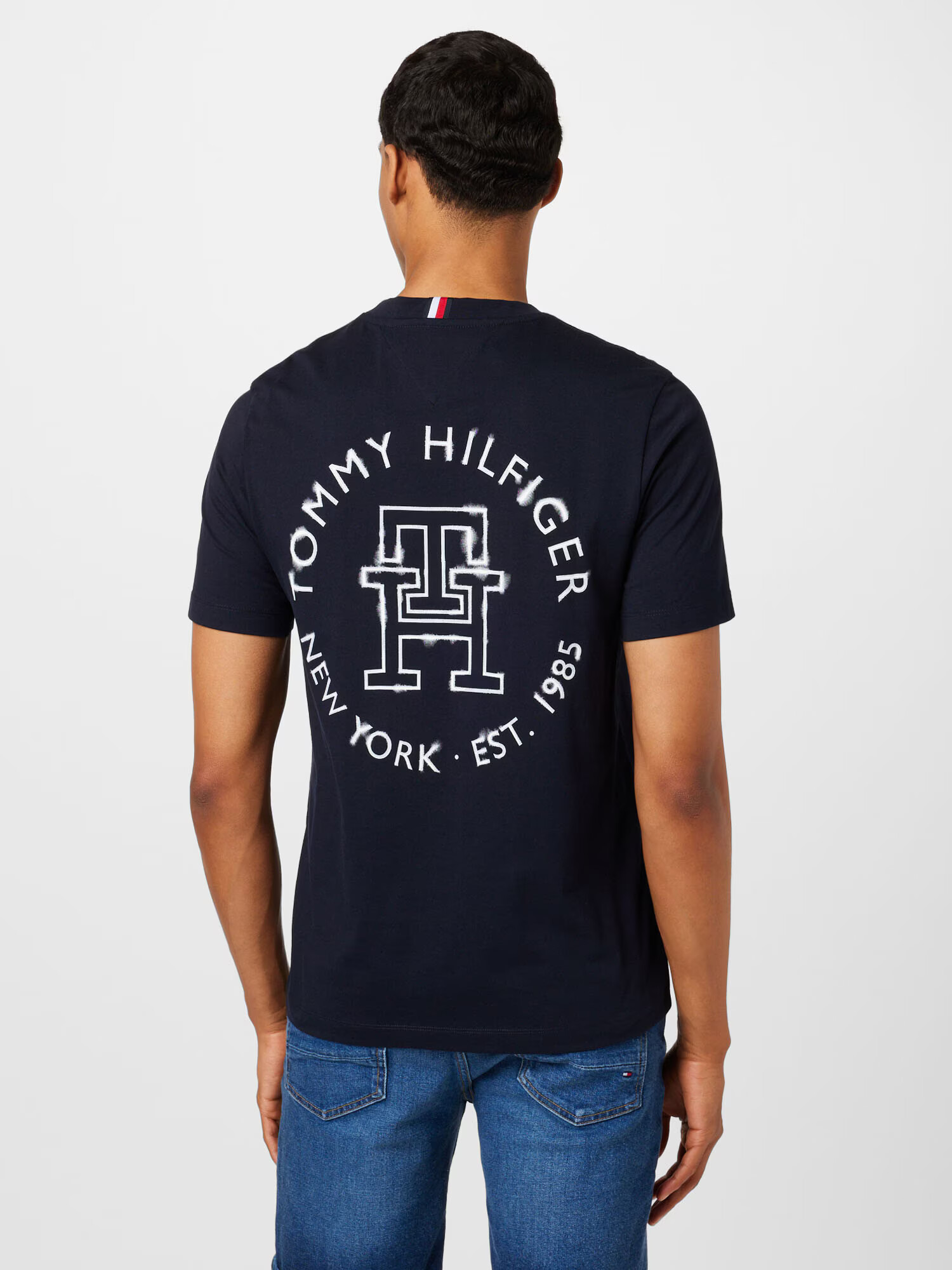 TOMMY HILFIGER Tričko námornícka modrá / biela - Pepit.sk