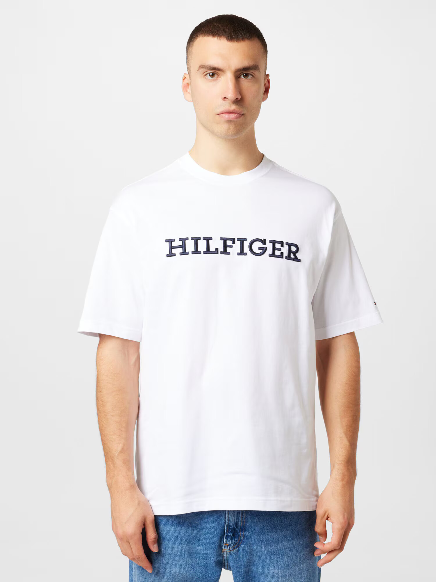 TOMMY HILFIGER Tričko námornícka modrá / biela - Pepit.sk