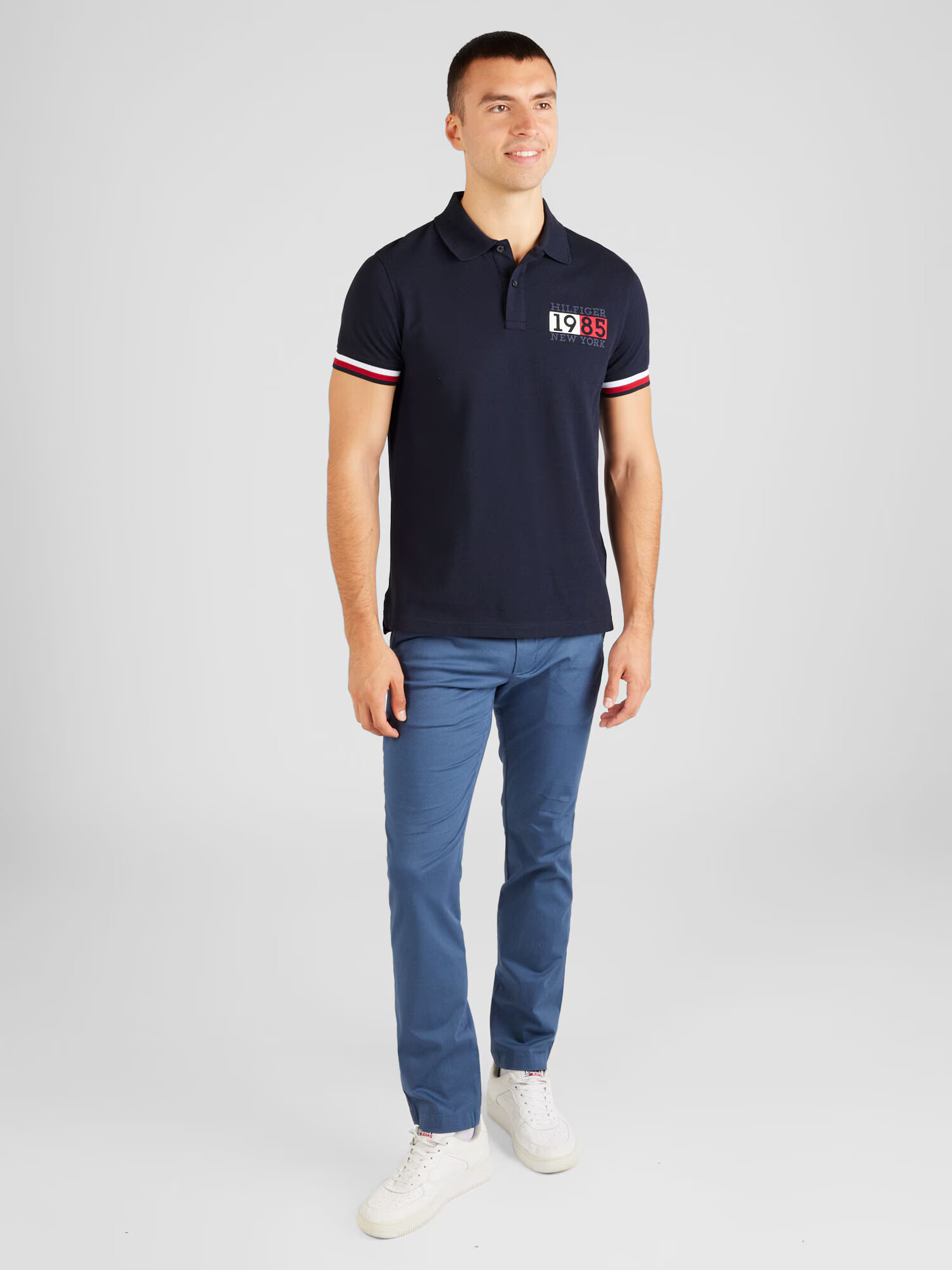 TOMMY HILFIGER Tričko námornícka modrá / ohnivo červená / biela - Pepit.sk