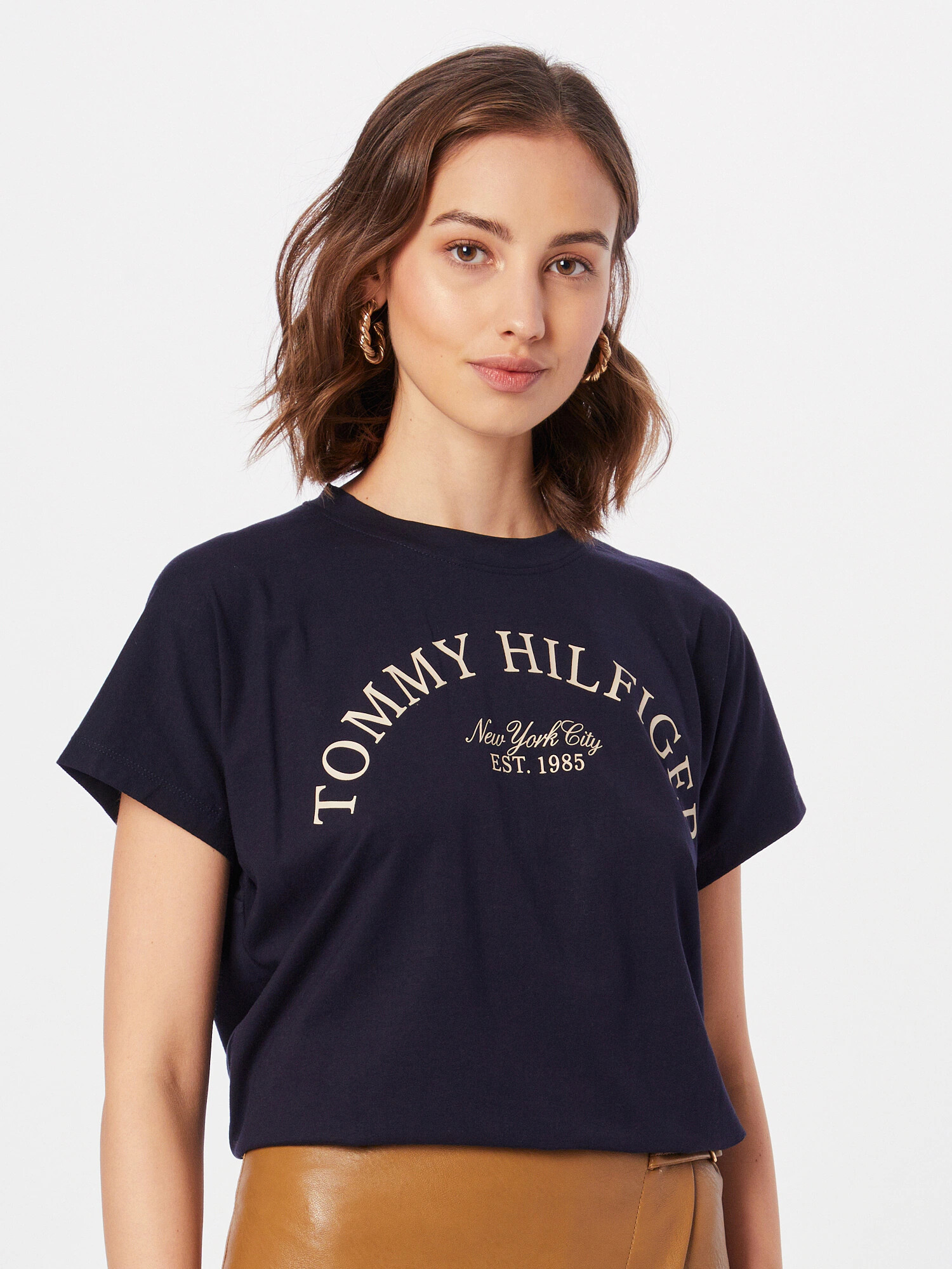 TOMMY HILFIGER Tričko námornícka modrá / šedobiela - Pepit.sk