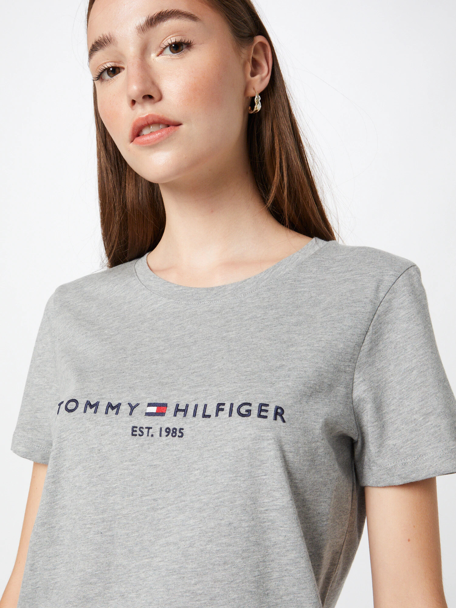 TOMMY HILFIGER Tričko námornícka modrá / sivá melírovaná / červená / biela - Pepit.sk