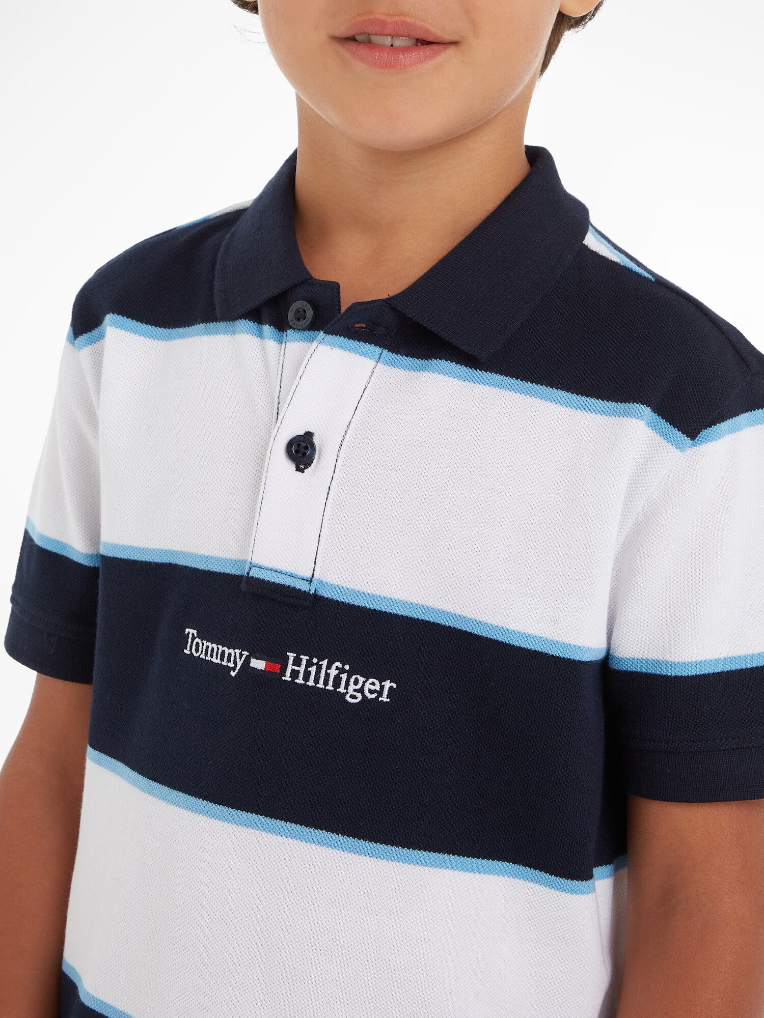 TOMMY HILFIGER Tričko 'Rugby' modrá / námornícka modrá / červená / biela - Pepit.sk