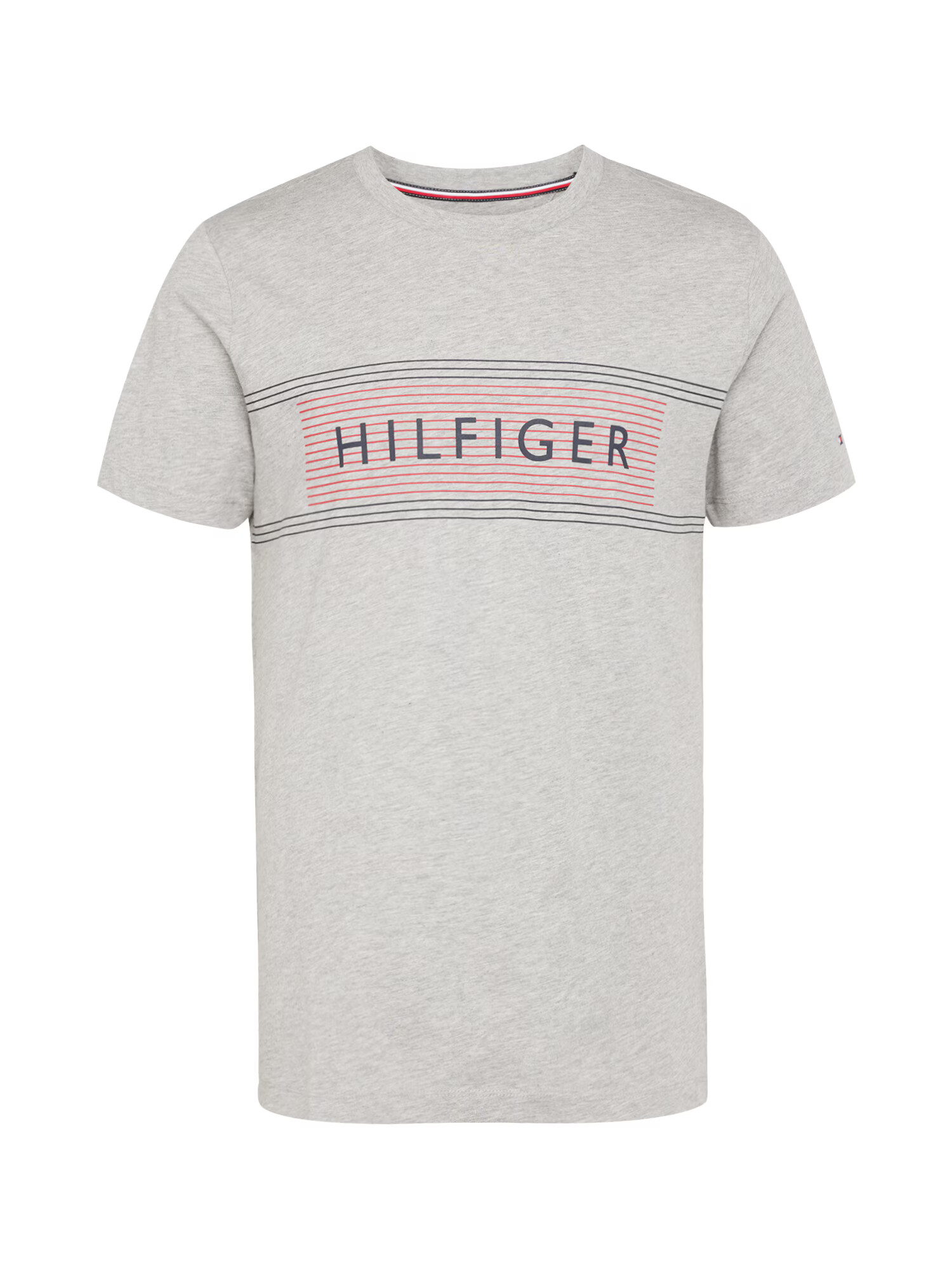 TOMMY HILFIGER Tričko sivá melírovaná / červená / čierna - Pepit.sk