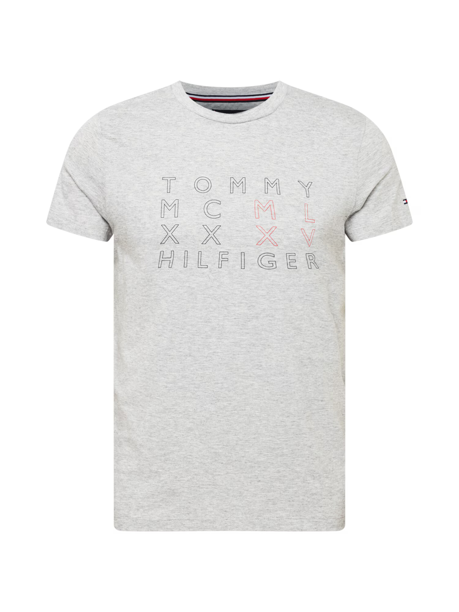 TOMMY HILFIGER Tričko svetlosivá / červená / čierna - Pepit.sk