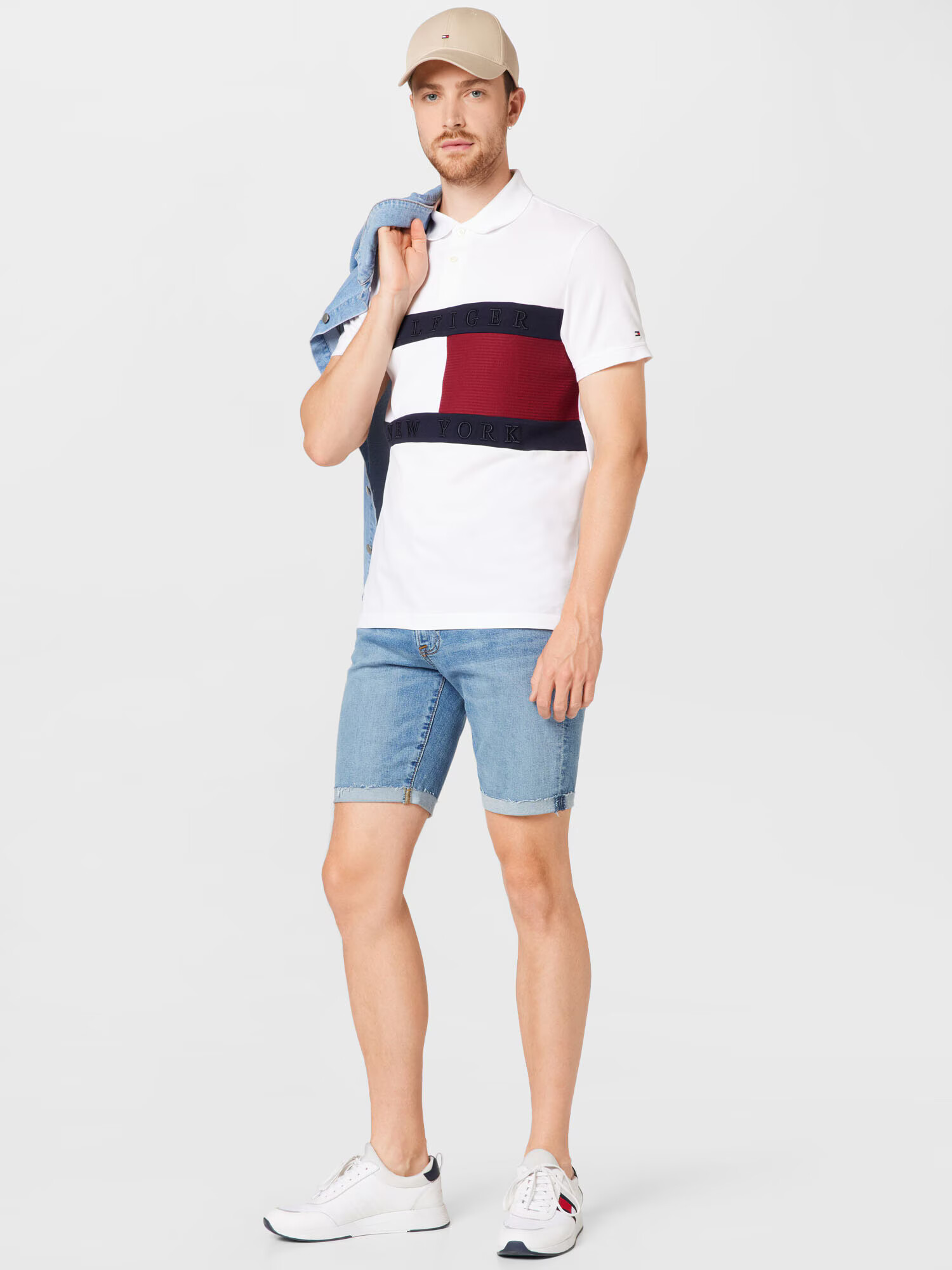 TOMMY HILFIGER Tričko tmavomodrá / červená / biela - Pepit.sk