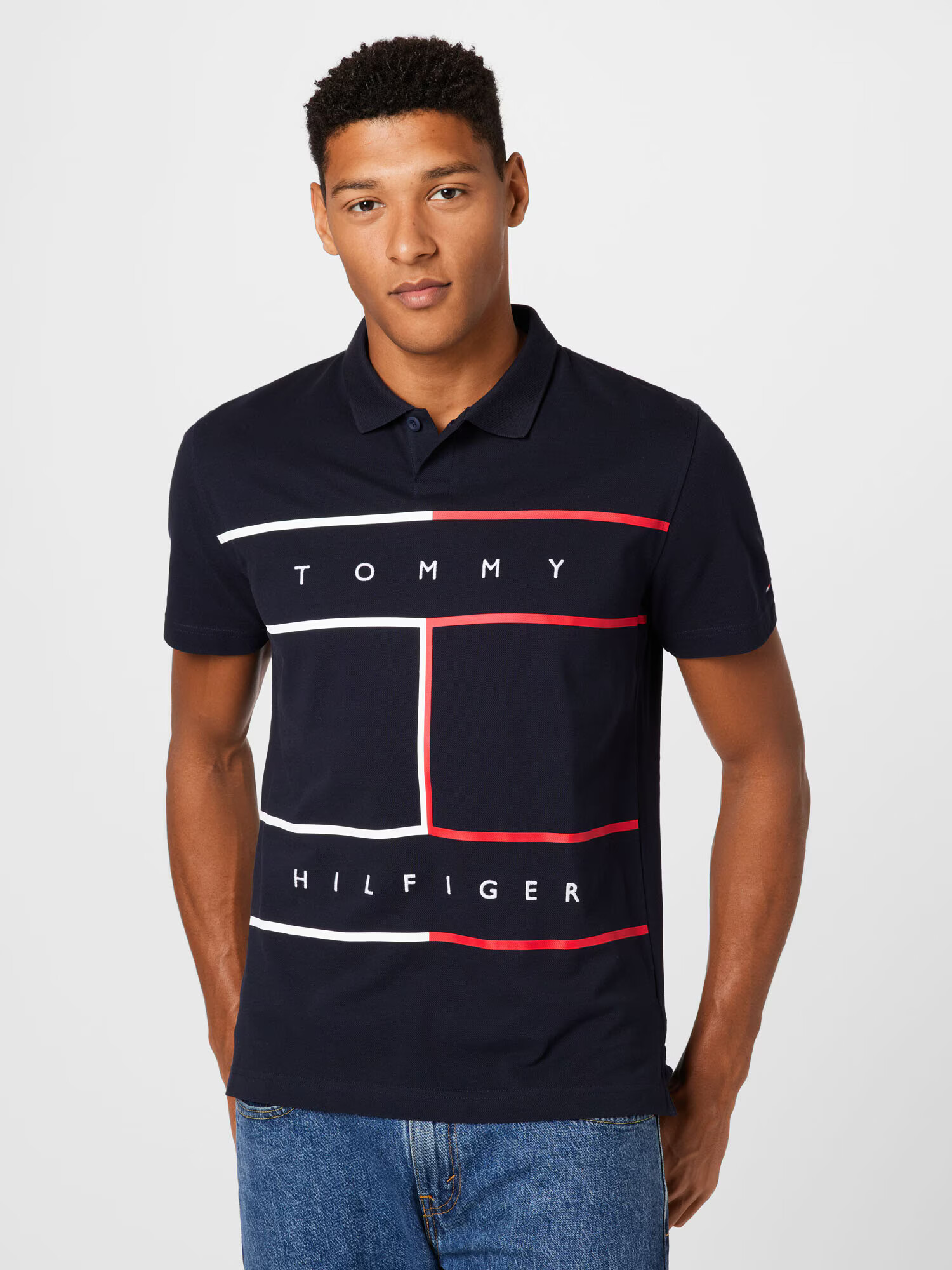 TOMMY HILFIGER Tričko tmavomodrá / červená / biela - Pepit.sk