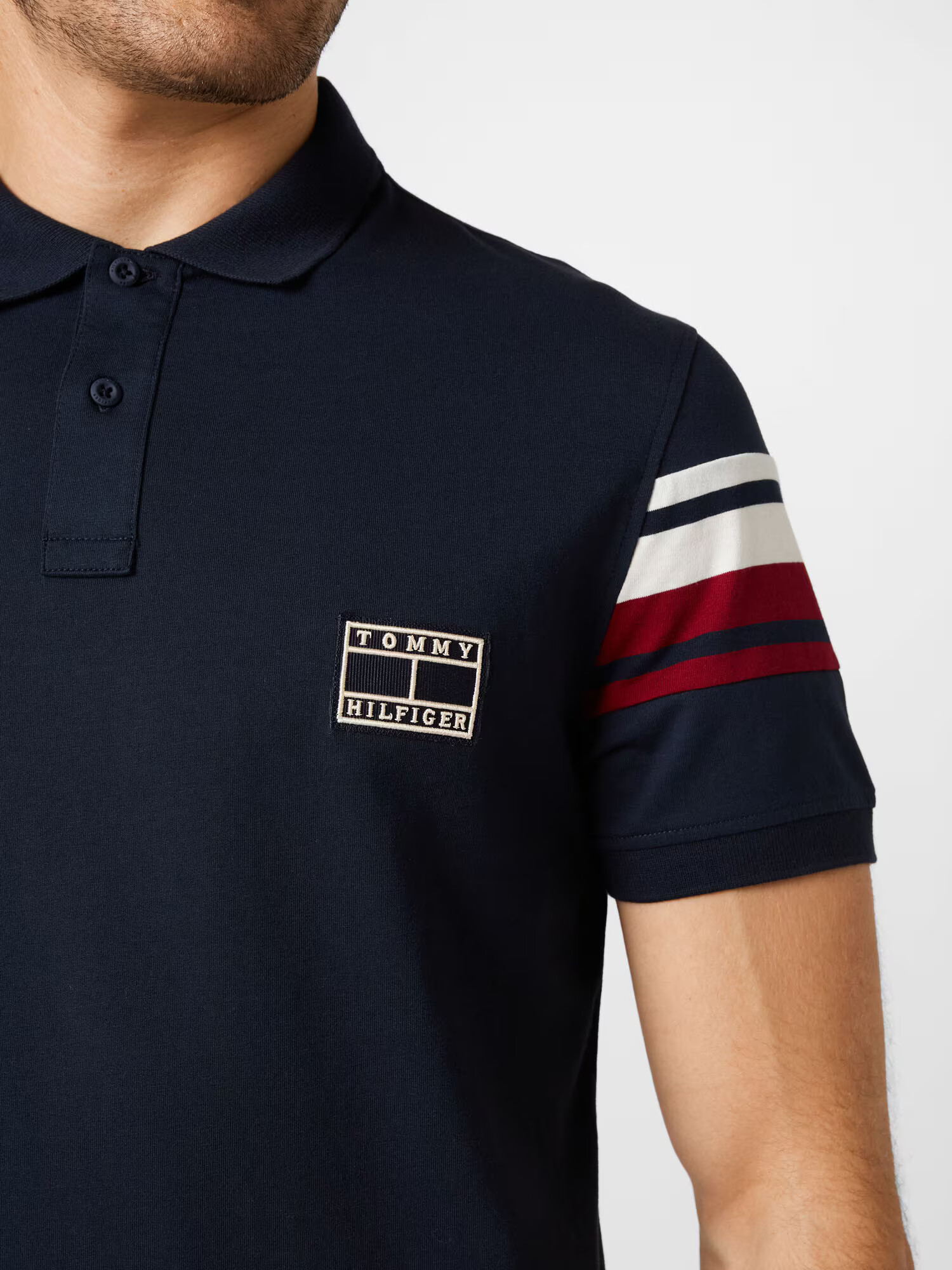 TOMMY HILFIGER Tričko tmavomodrá / karmínovo červená / biela - Pepit.sk