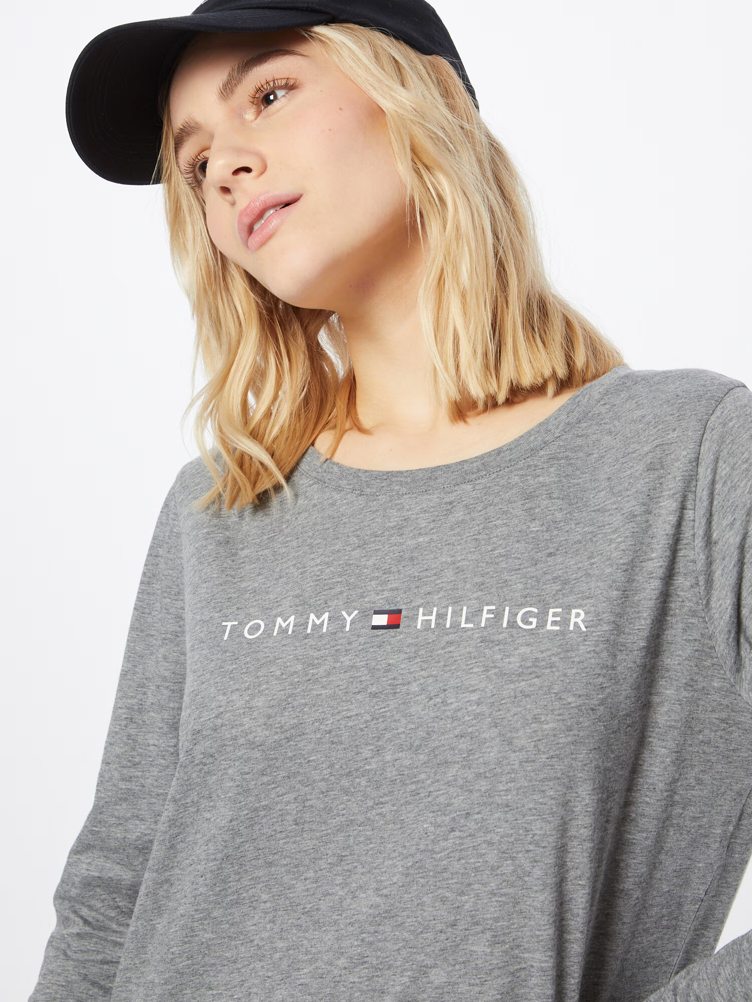 TOMMY HILFIGER Tričko tmavomodrá / sivá melírovaná / jasne červená / biela - Pepit.sk