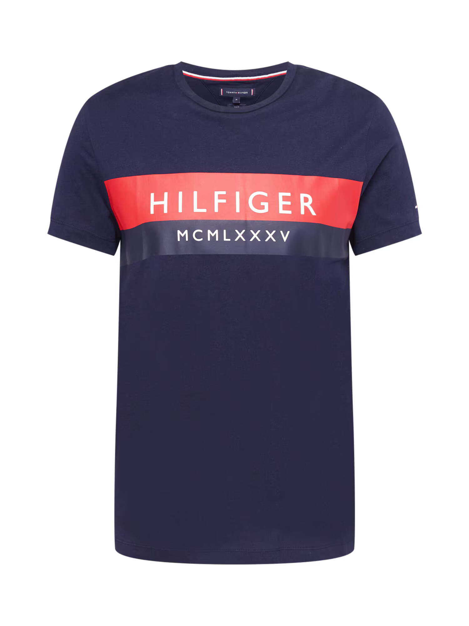 TOMMY HILFIGER Tričko tmavomodrá / svetločervená / biela - Pepit.sk