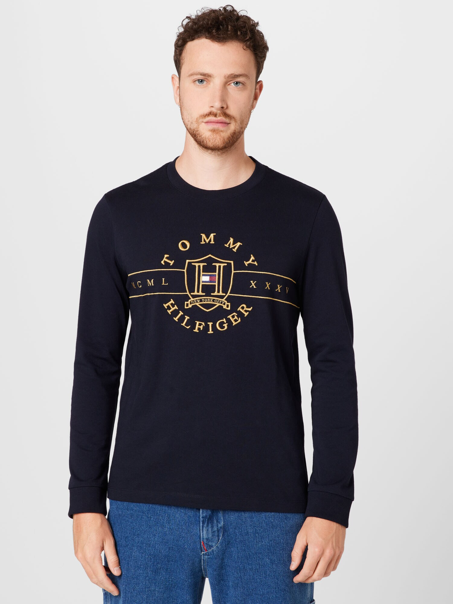 TOMMY HILFIGER Tričko tmavomodrá / žltá - Pepit.sk