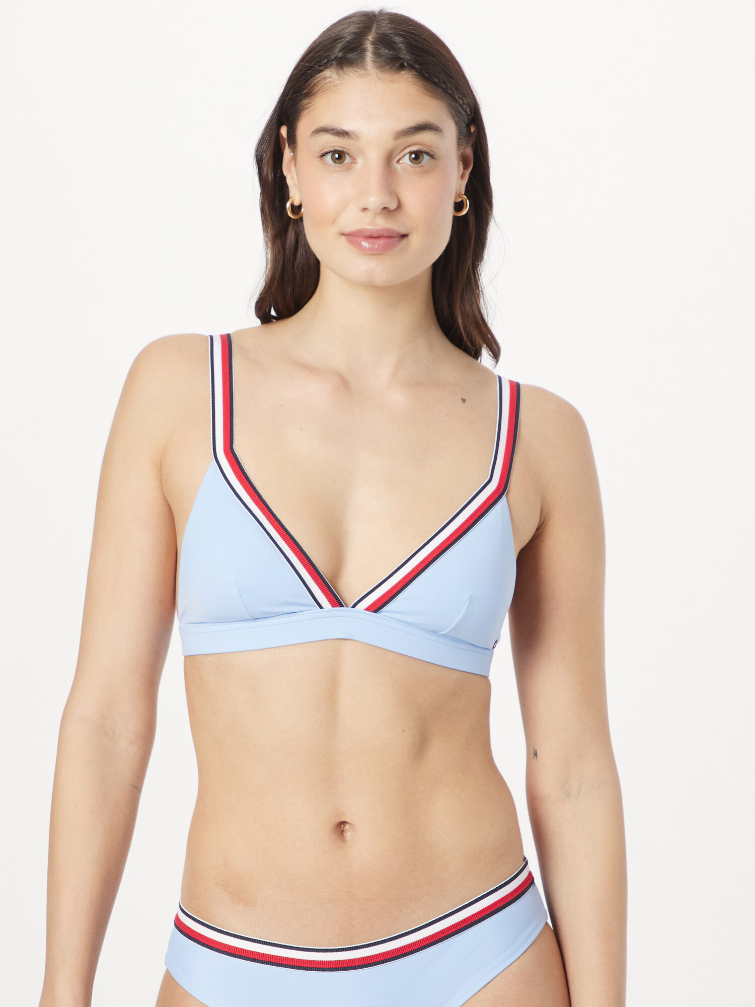 Tommy Hilfiger Underwear Bikinový top námornícka modrá / svetlomodrá / červená / biela - Pepit.sk