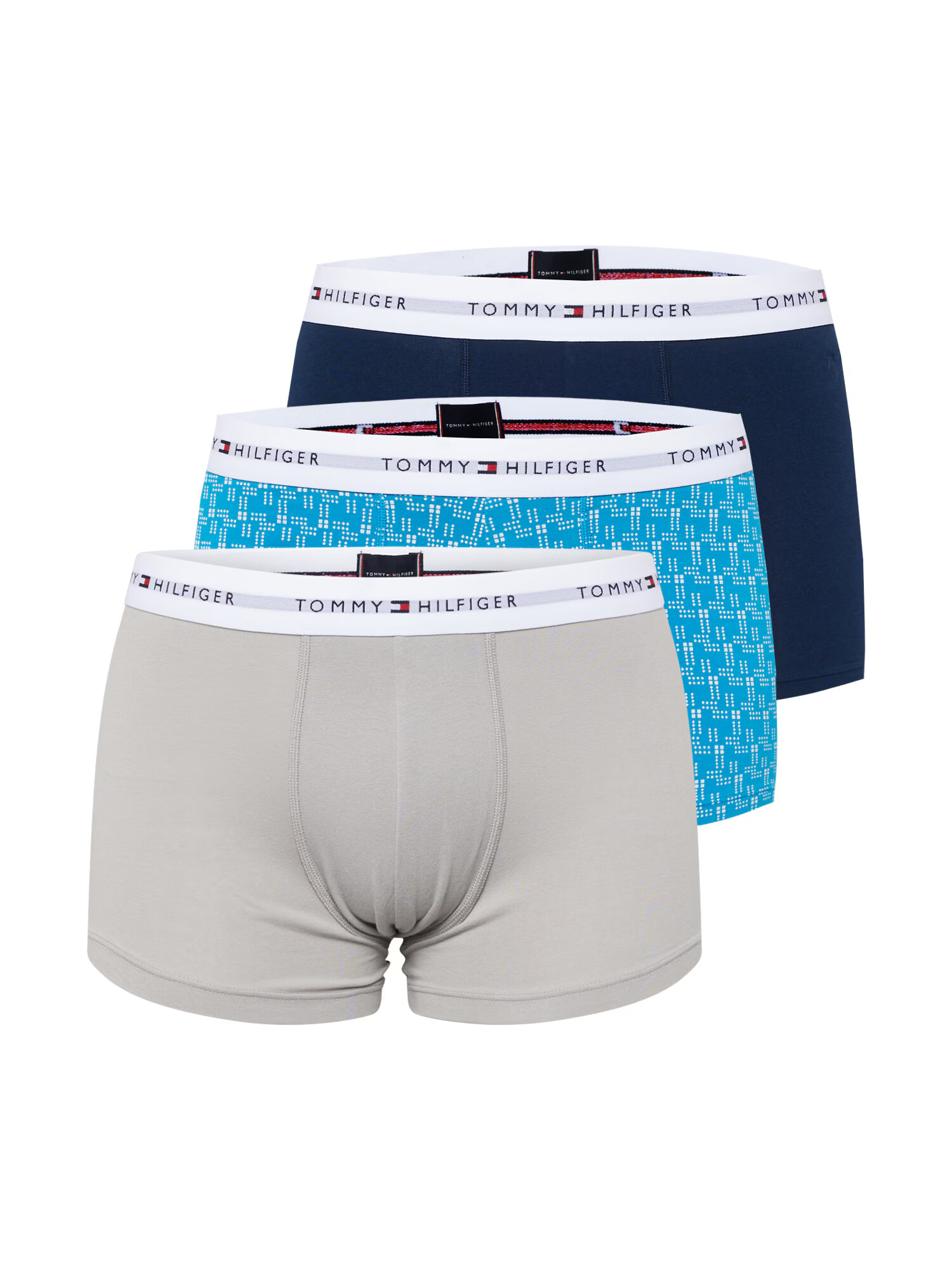 Tommy Hilfiger Underwear Boxerky námornícka modrá / azúrová / sivá / biela - Pepit.sk