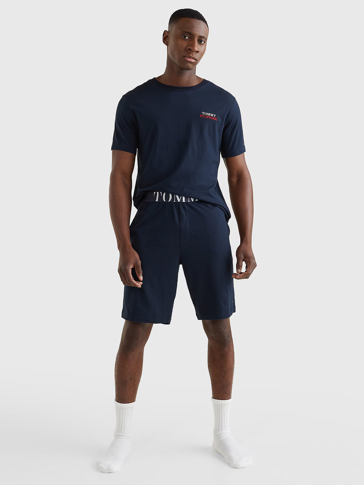 Tommy Hilfiger Underwear Krátke pyžamo tmavomodrá / červená / biela - Pepit.sk