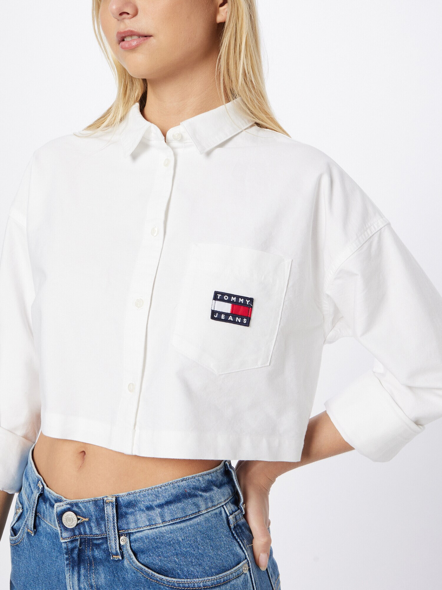 Tommy Jeans Blúzka námornícka modrá / červená / biela - Pepit.sk