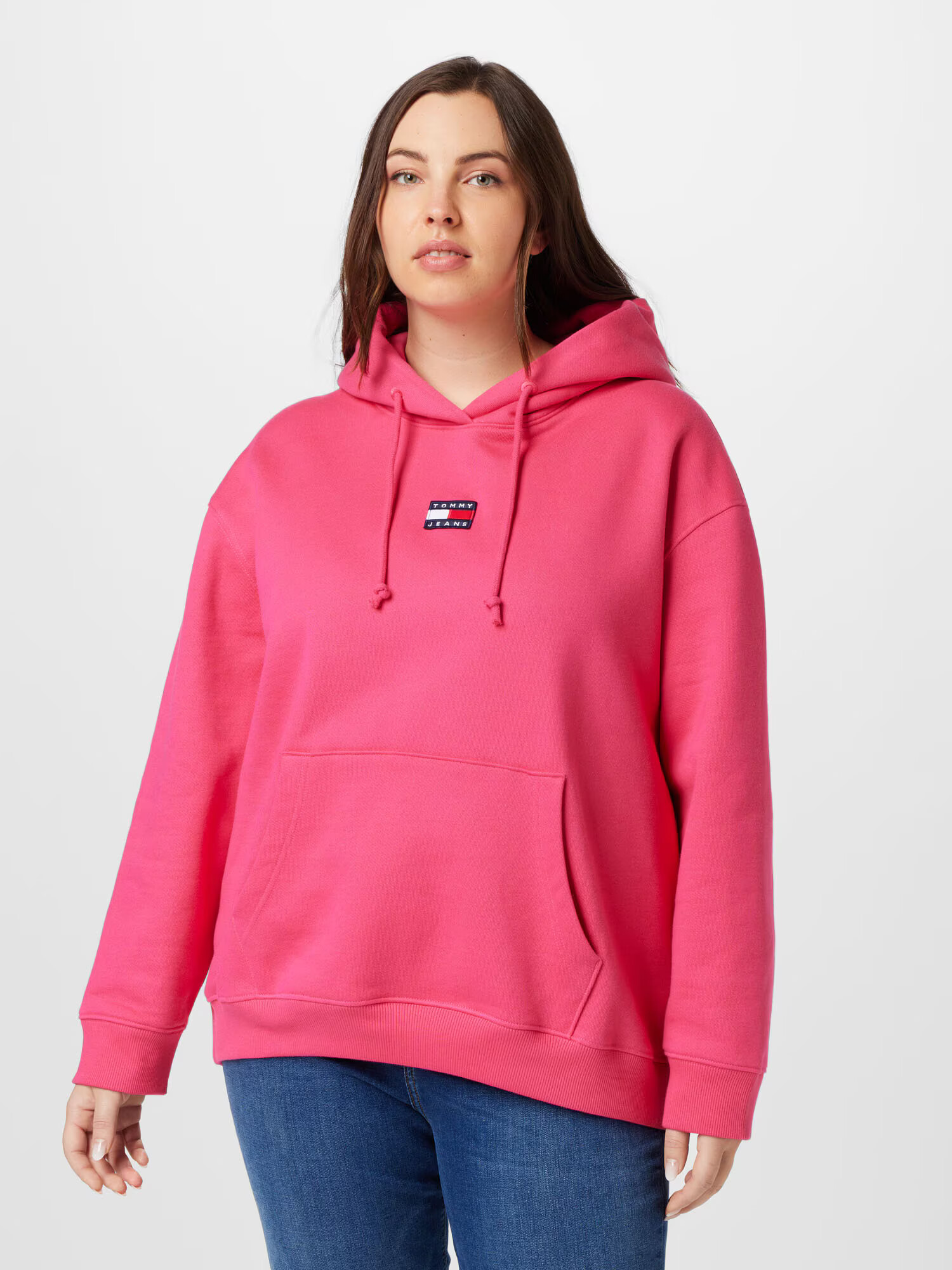 Tommy Jeans Curve Mikina námornícka modrá / fuksia / jasne červená / biela - Pepit.sk