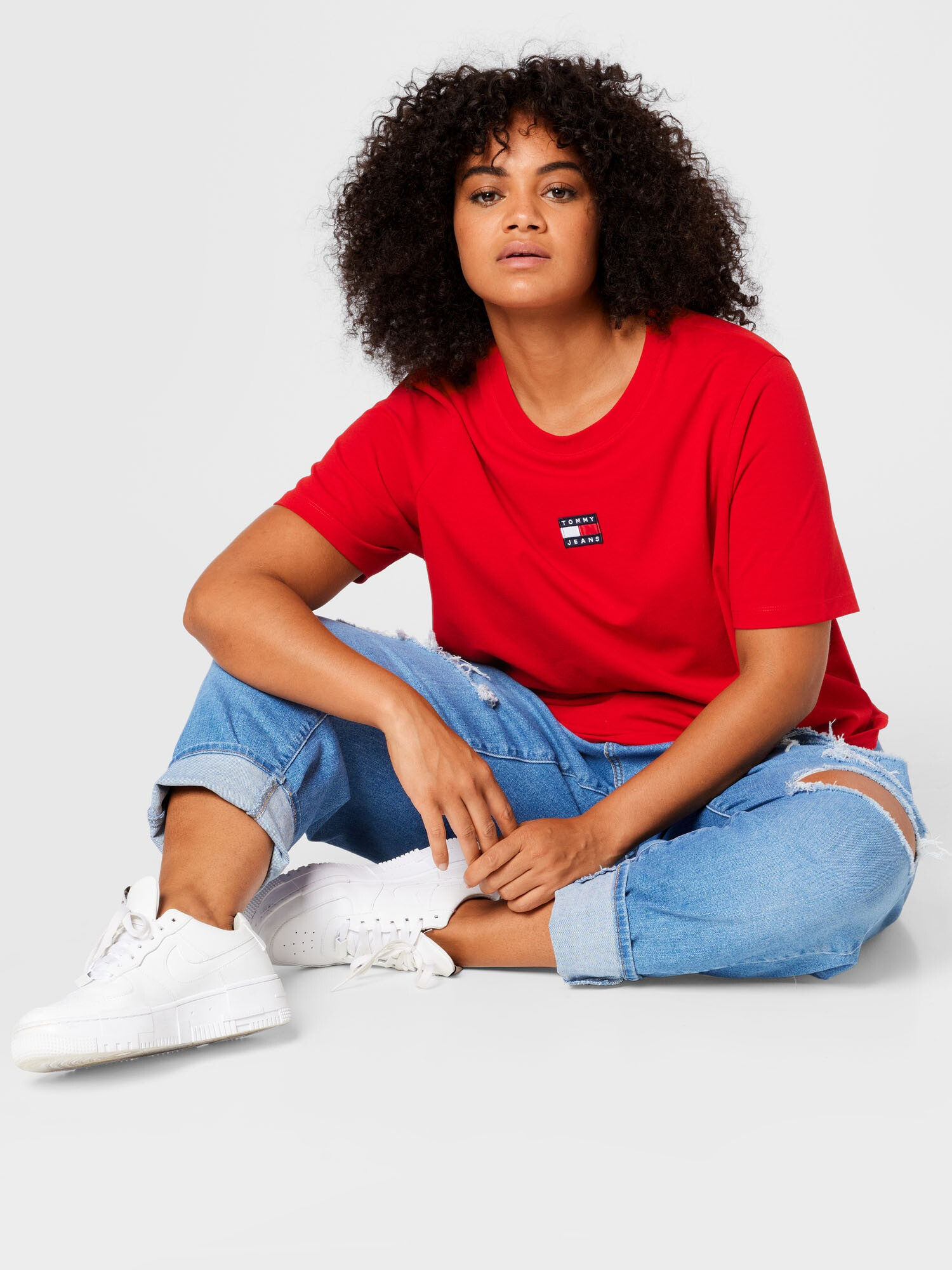 Tommy Jeans Curve Tričko červená - Pepit.sk