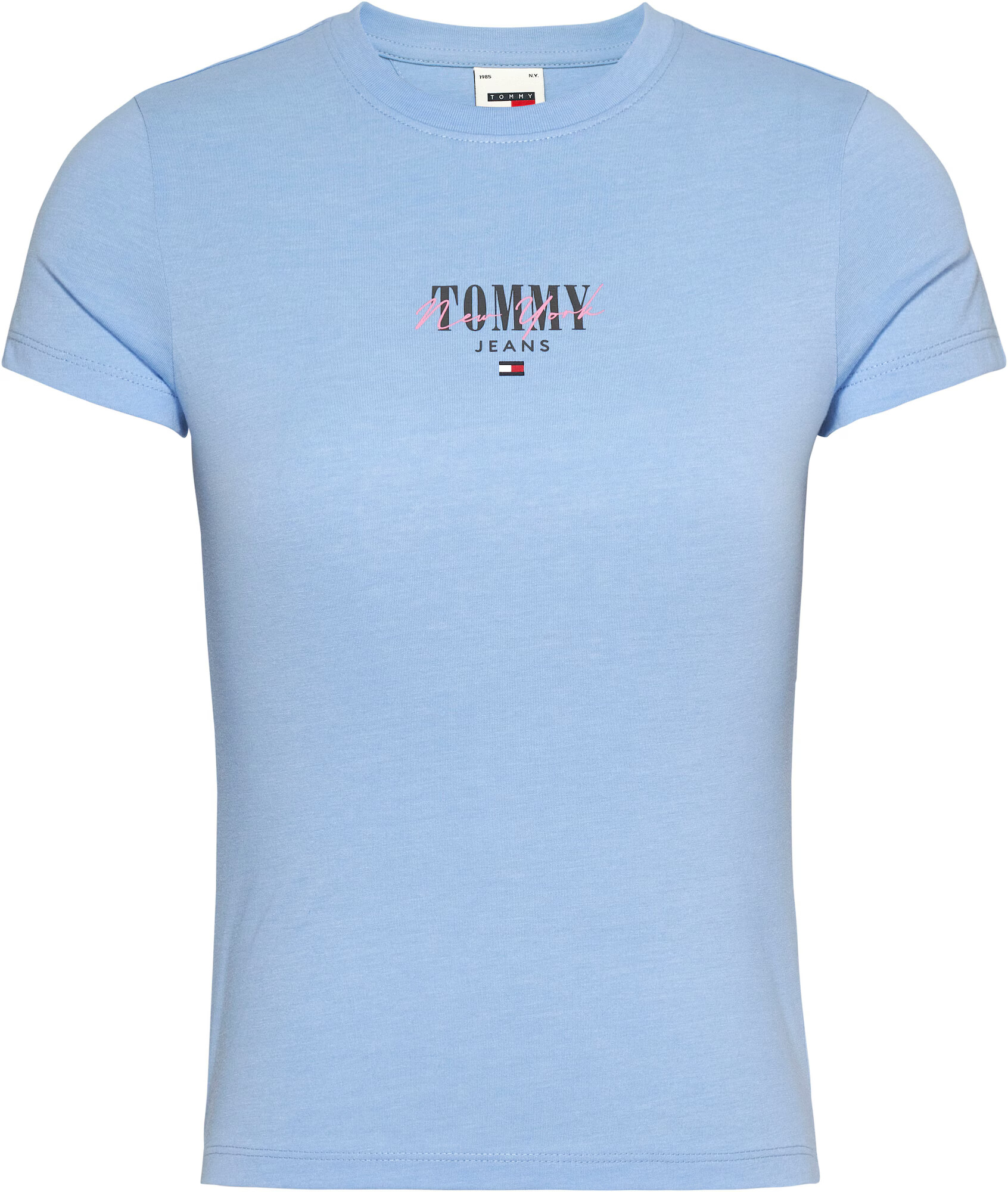 Tommy Jeans Curve Tričko 'Essential' námornícka modrá / svetlomodrá / ružová / červená - Pepit.sk