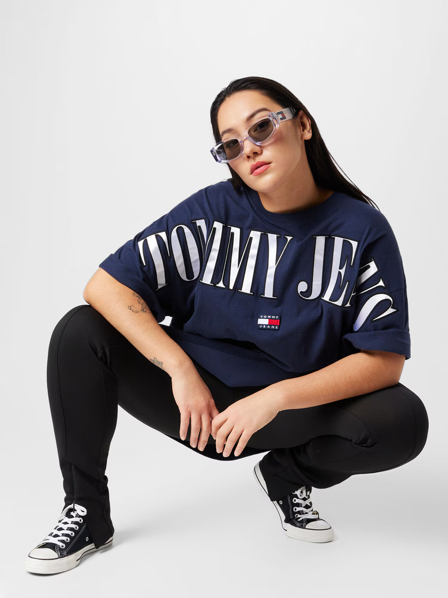 Tommy Jeans Curve Tričko námornícka modrá / červená / biela - Pepit.sk