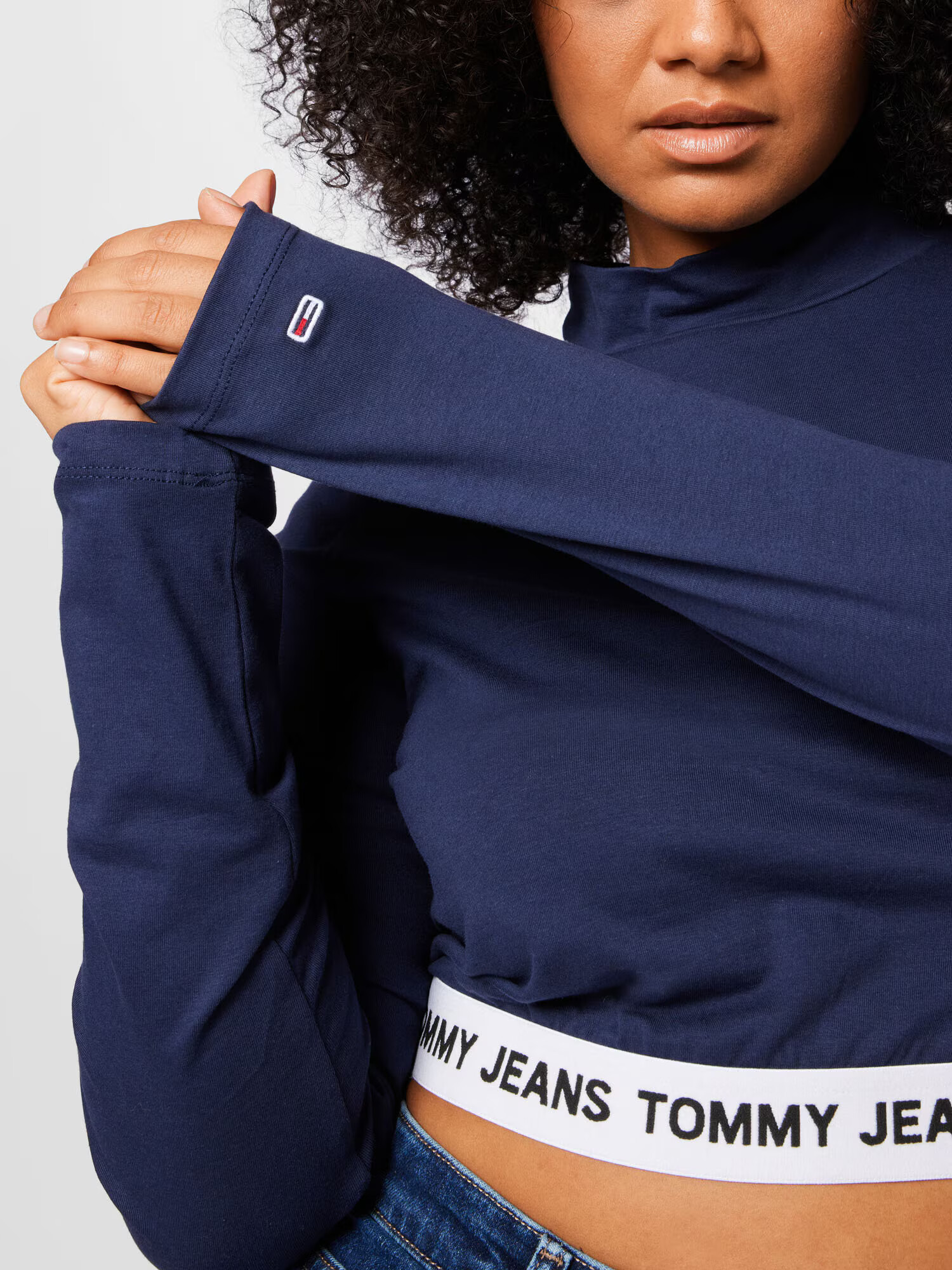 Tommy Jeans Curve Tričko námornícka modrá / čierna / biela - Pepit.sk