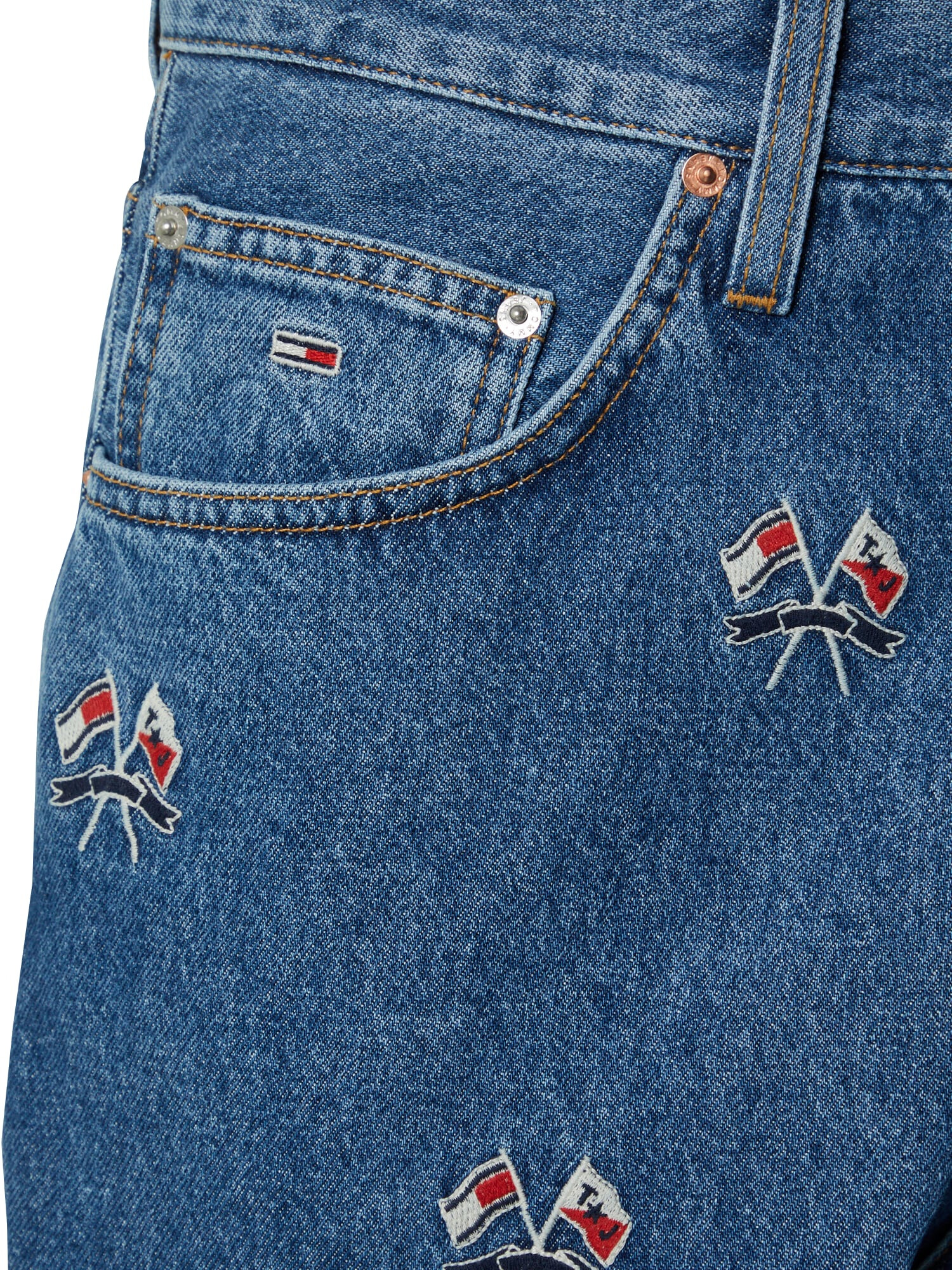 Tommy Jeans Džínsy námornícka modrá / modrá denim / červená / biela - Pepit.sk