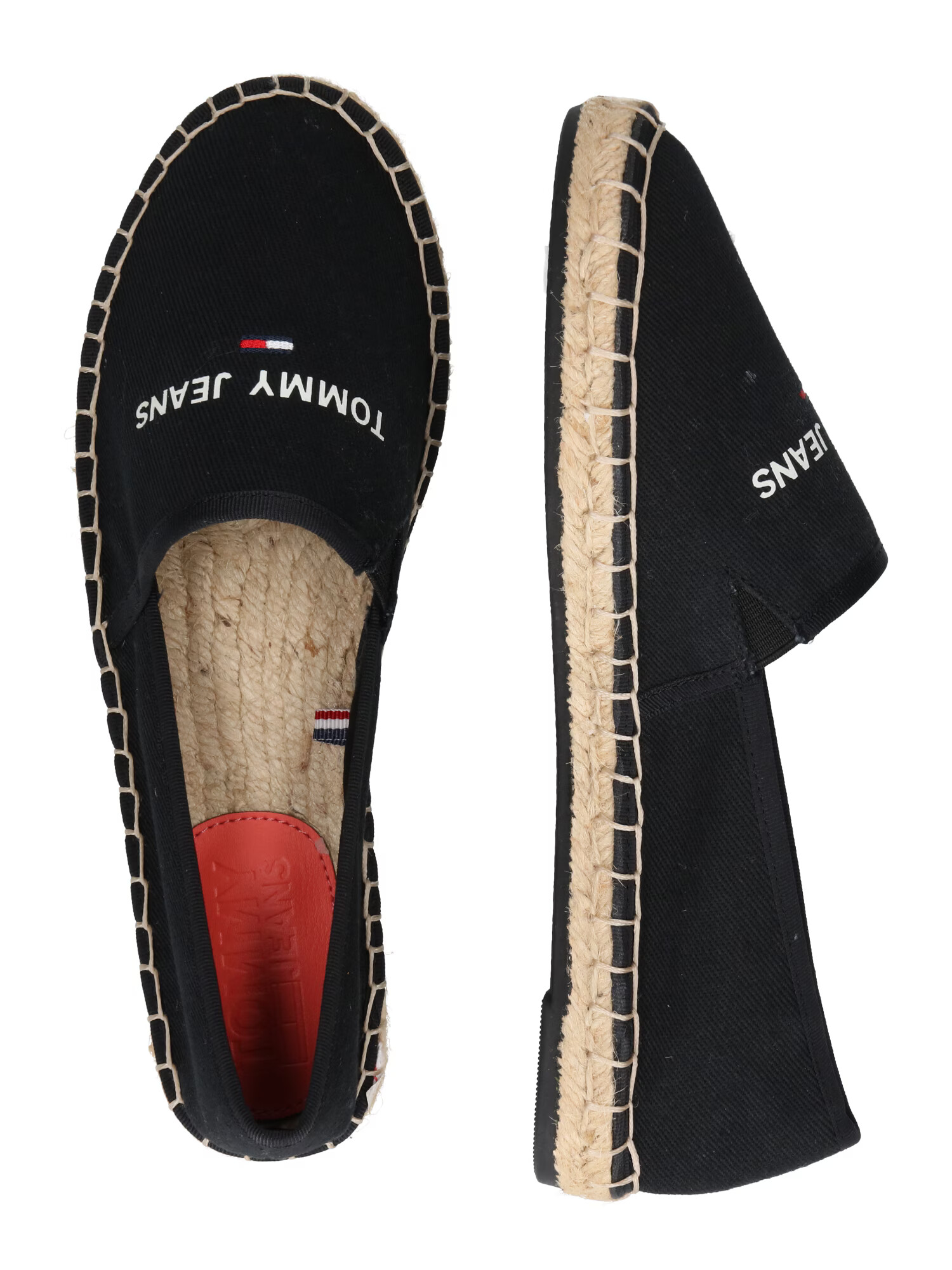 Tommy Jeans Espadrilky čierna / biela - Pepit.sk