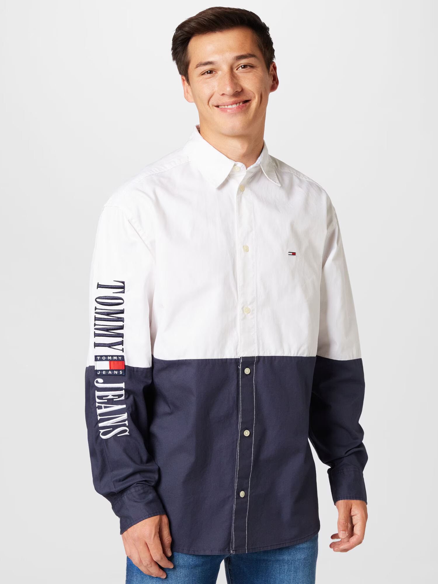 Tommy Jeans Košeľa námornícka modrá / červená / biela - Pepit.sk