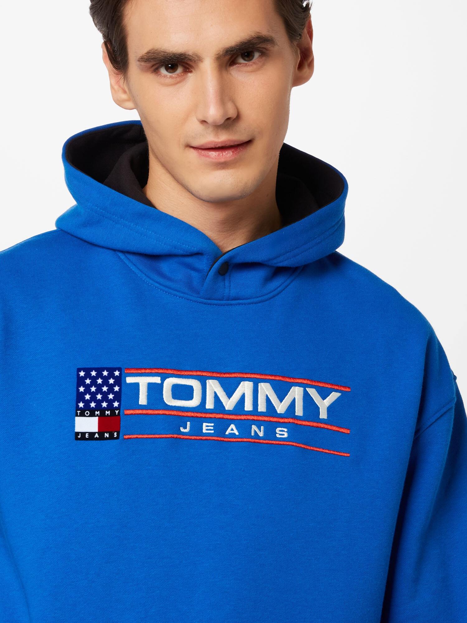 Tommy Jeans Mikina modrá / námornícka modrá / červená / biela - Pepit.sk