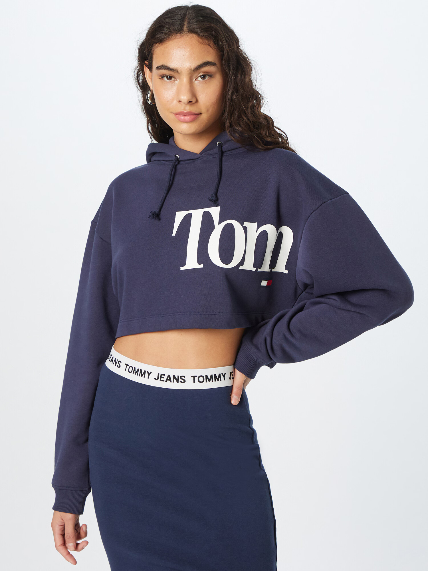 Tommy Jeans Mikina námornícka modrá / biela - Pepit.sk