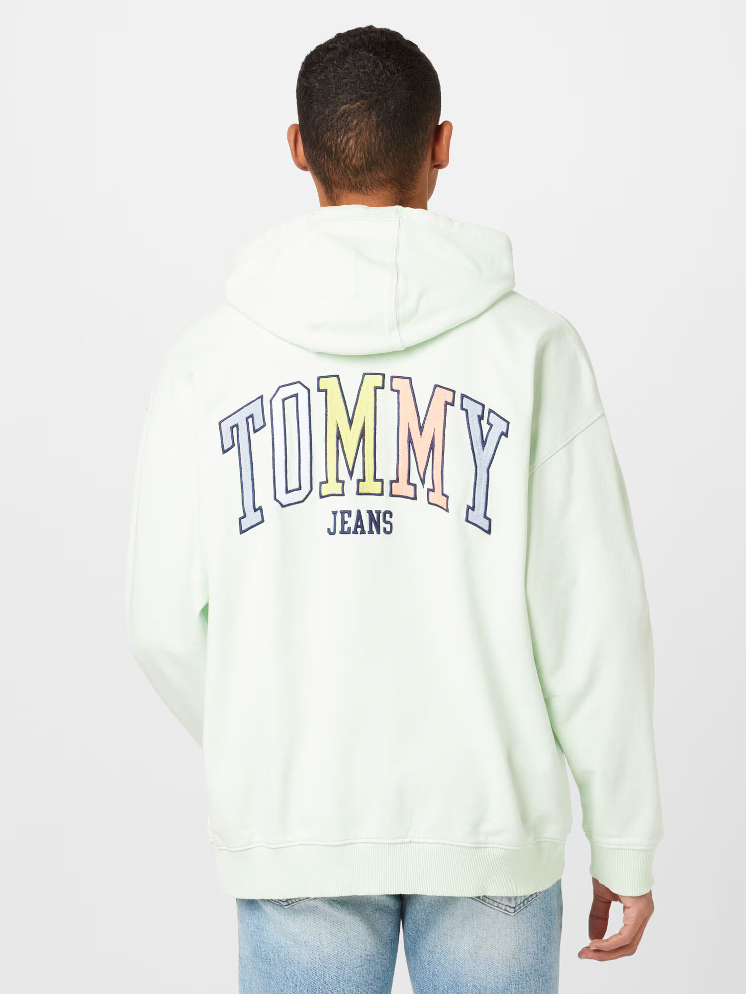 Tommy Jeans Mikina námornícka modrá / pastelovo zelená / červená / biela - Pepit.sk