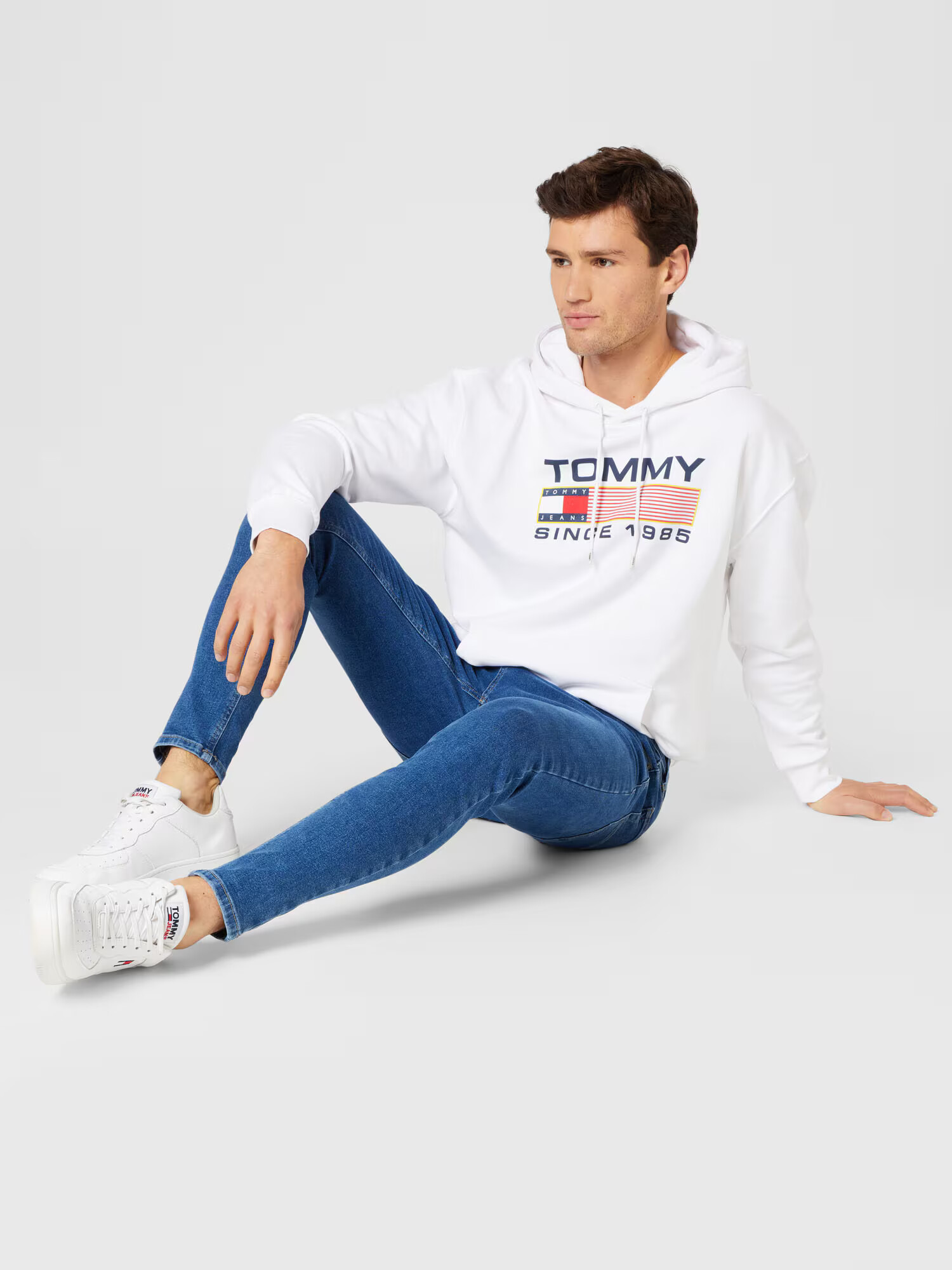 Tommy Jeans Mikina námornícka modrá / žltá / červená / biela - Pepit.sk