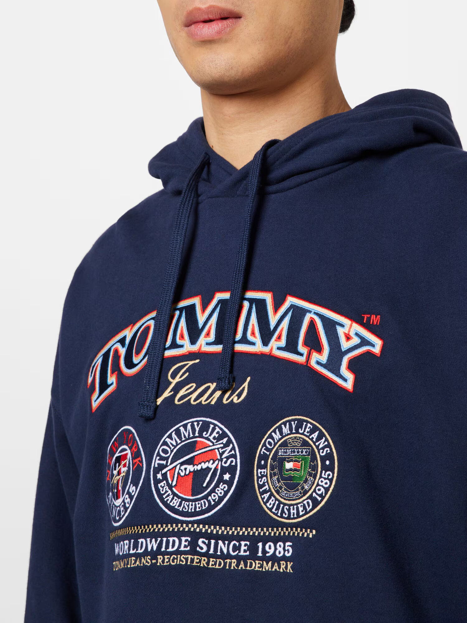 Tommy Jeans Mikina námornícka modrá / pastelovo žltá / zelená / červená / biela - Pepit.sk