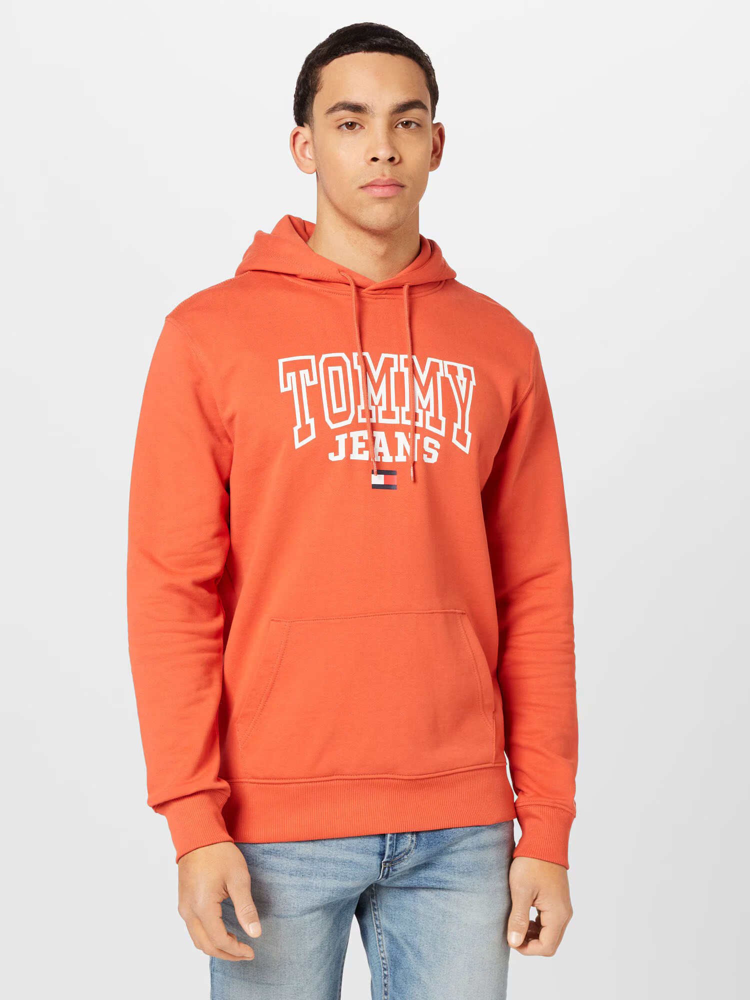 Tommy Jeans Mikina oranžovo červená / biela - Pepit.sk