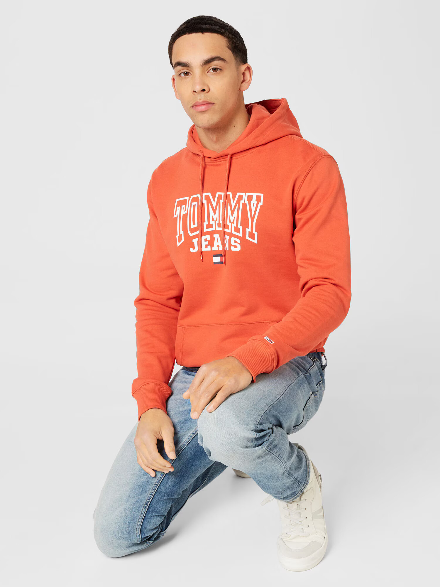 Tommy Jeans Mikina oranžovo červená / biela - Pepit.sk