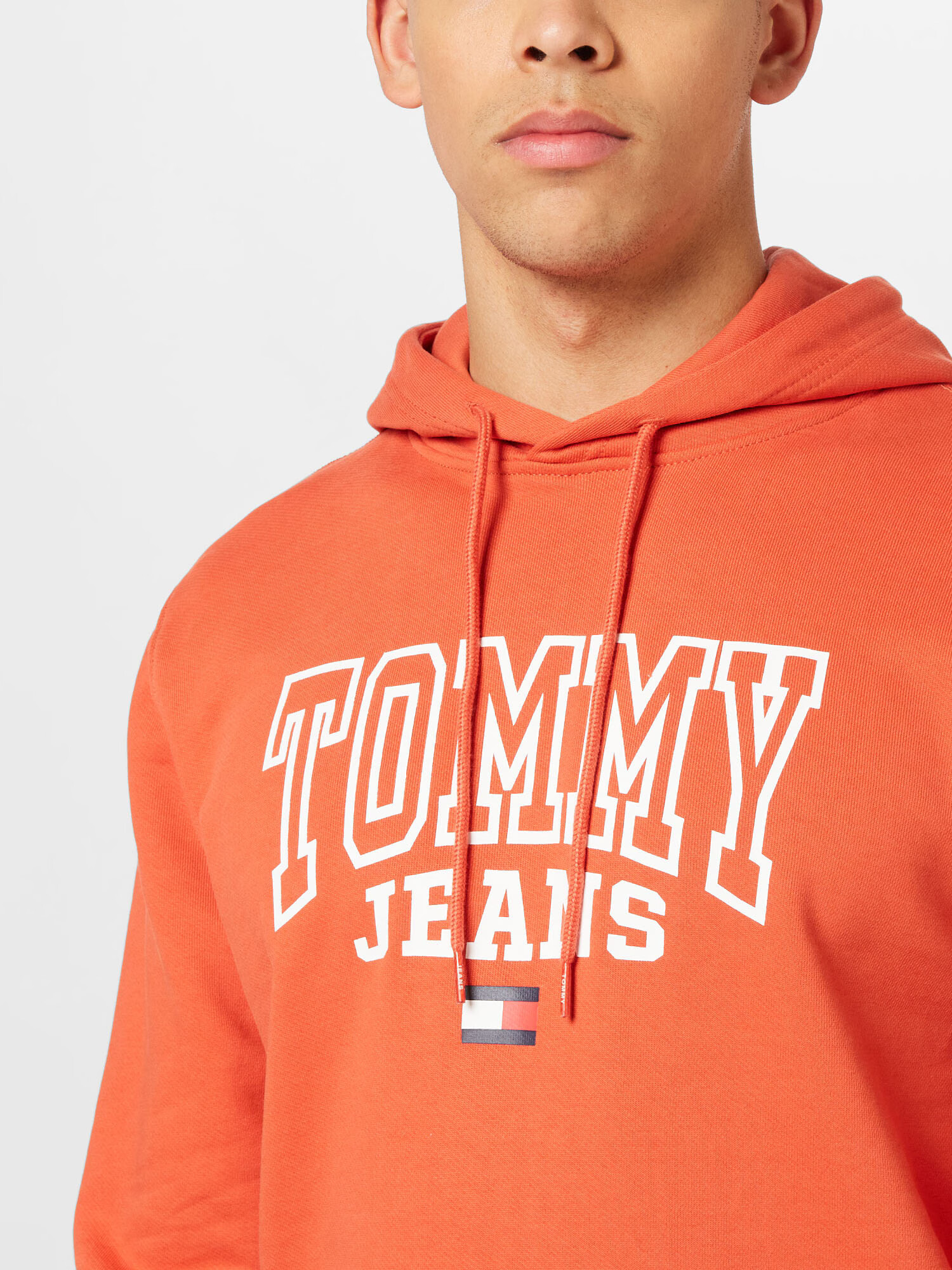 Tommy Jeans Mikina oranžovo červená / biela - Pepit.sk