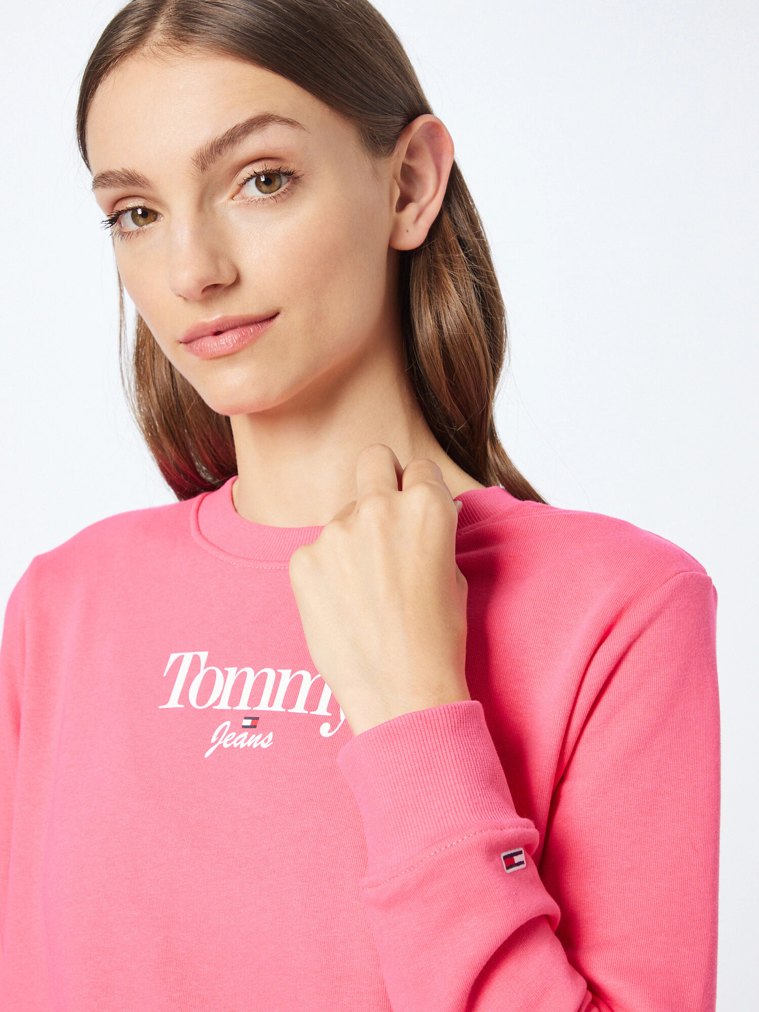 Tommy Jeans Mikina ružová / biela - Pepit.sk