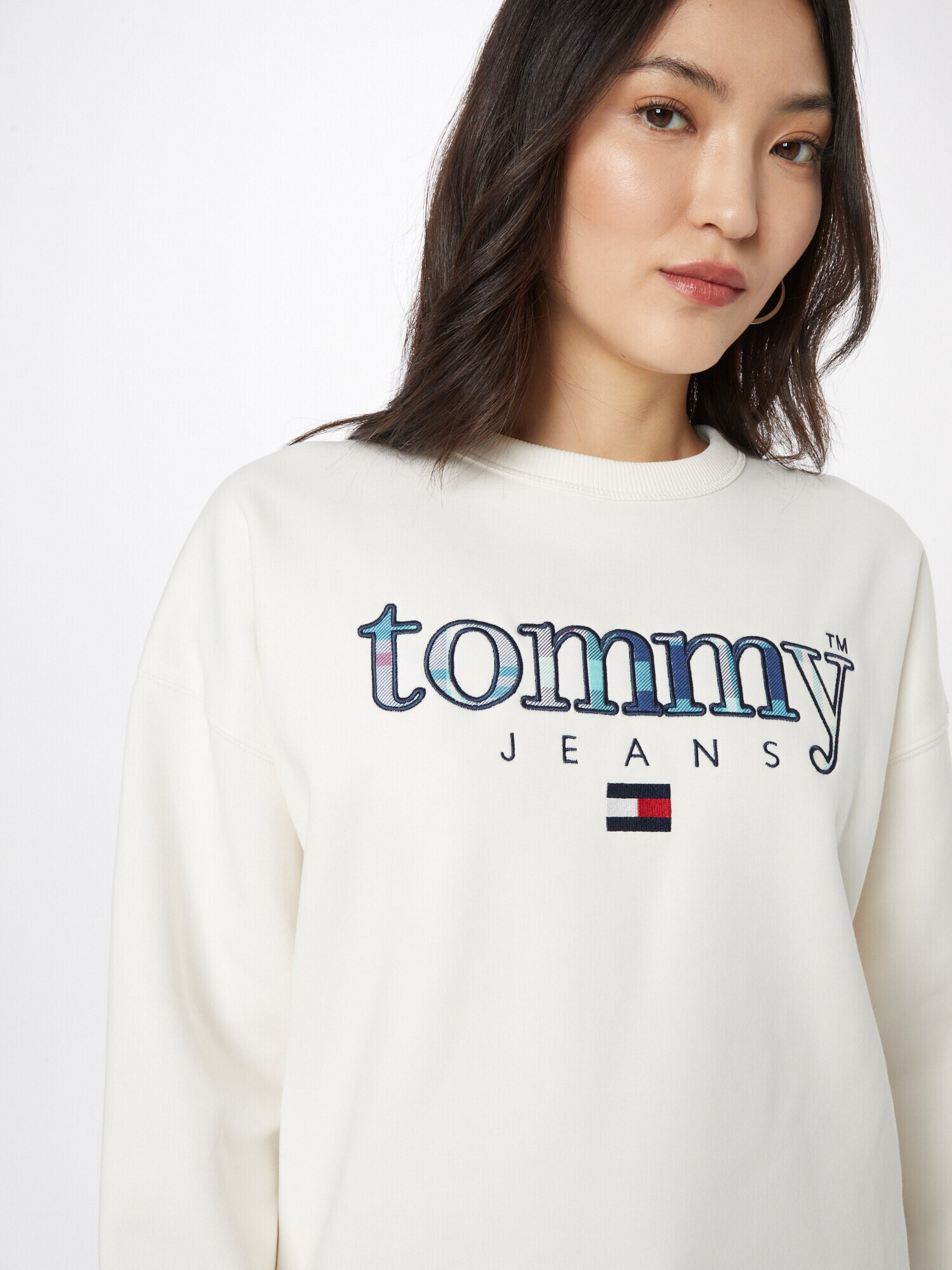 Tommy Jeans Mikina námornícka modrá / svetlomodrá / červená / biela - Pepit.sk